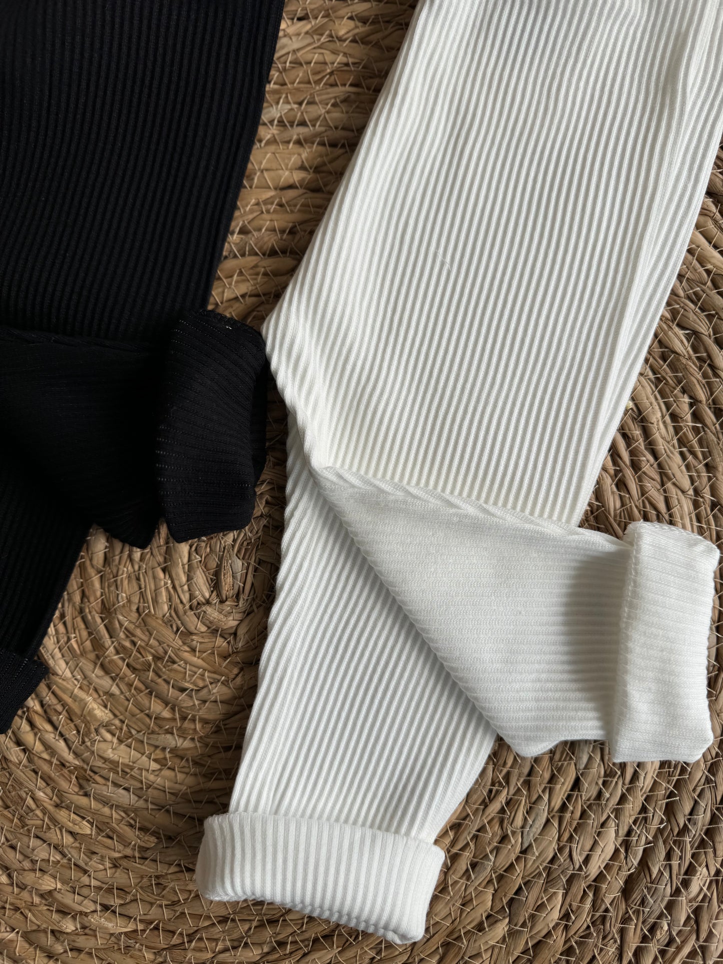 Ribbed Leggings Black & White