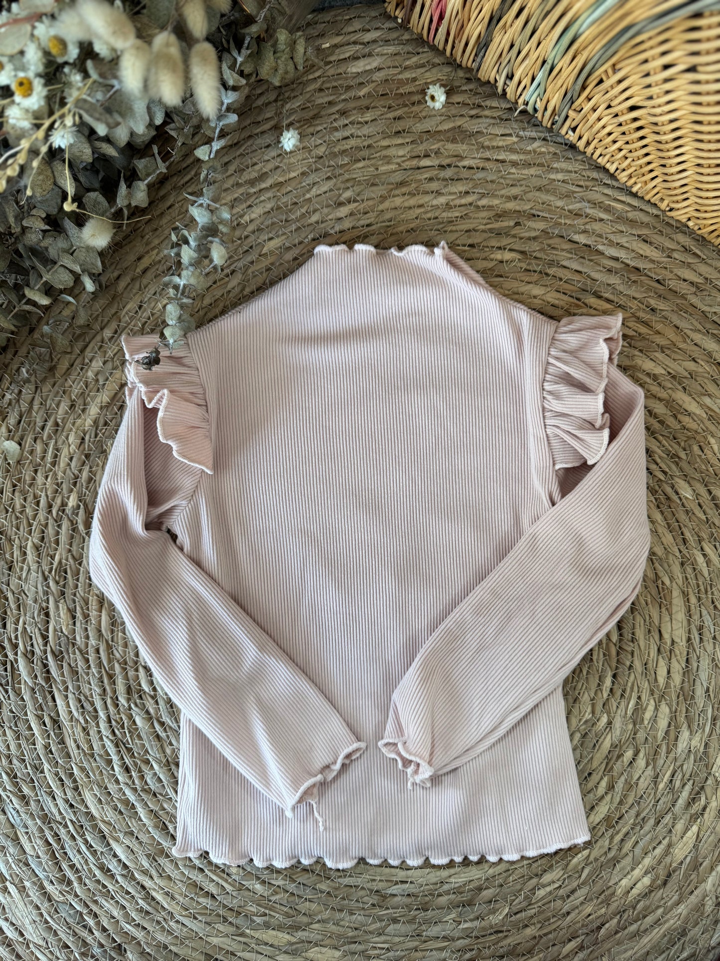 Ribbed Ruffle Sweater