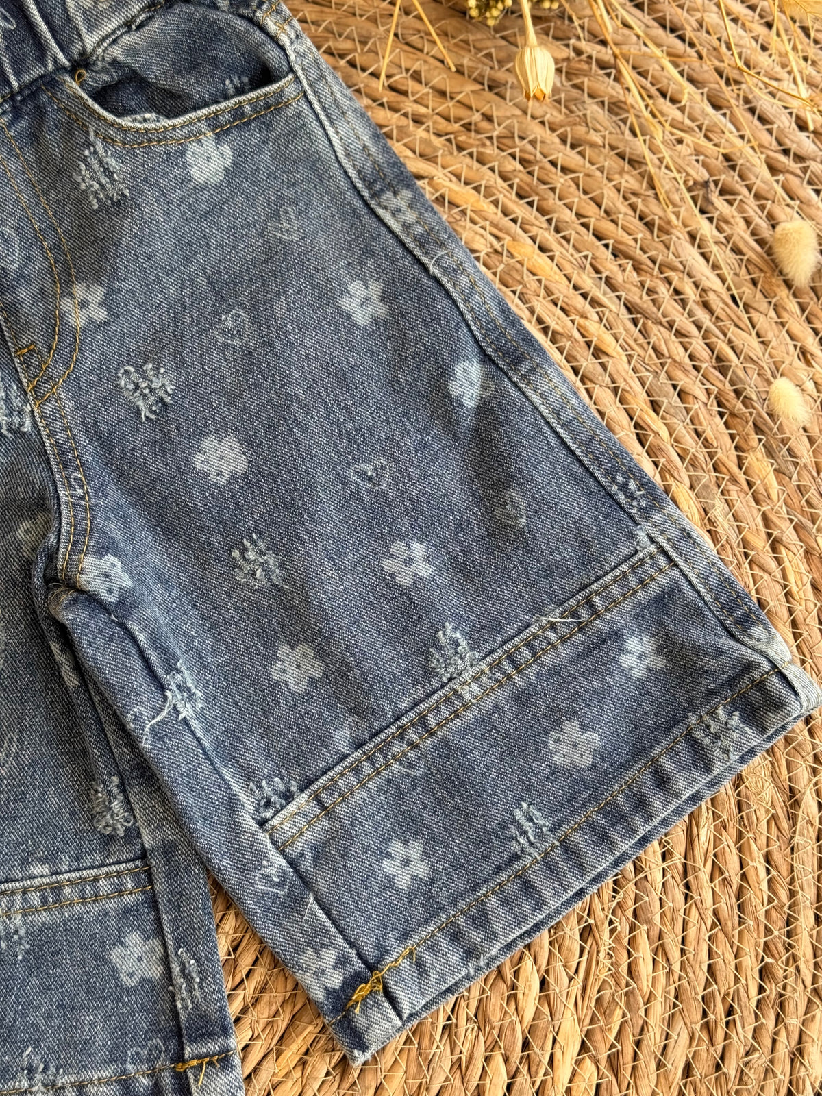 Floral Denim Pants