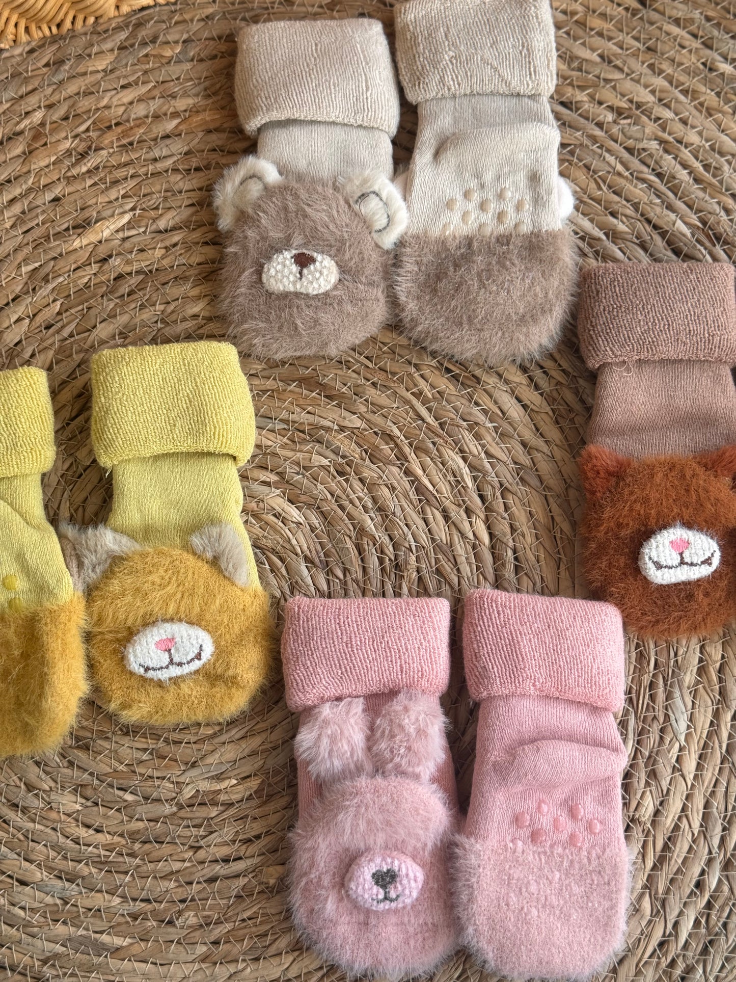 Fuzzy Socks with rubber sole size 0-2 y