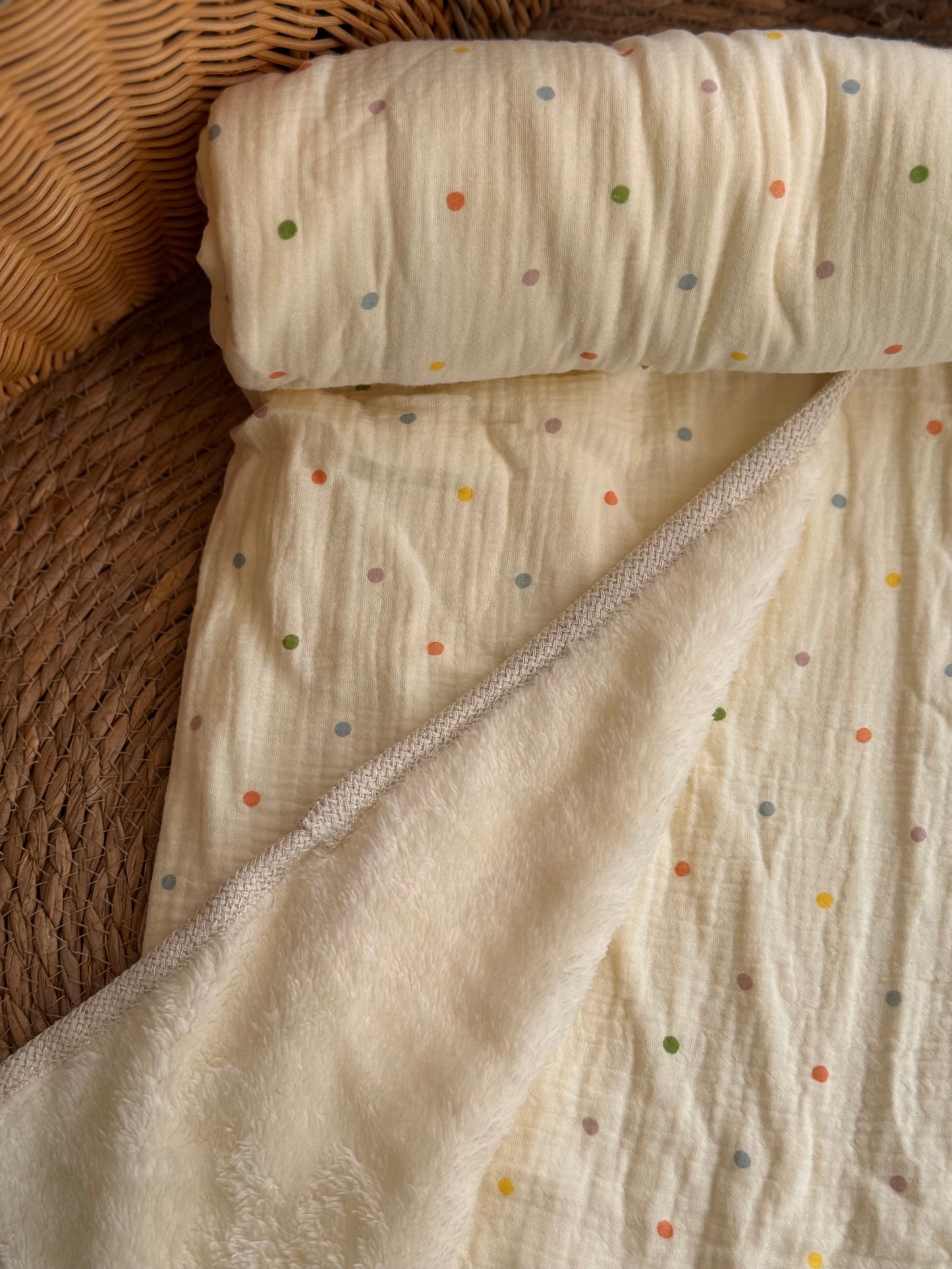 Little Bloom Linen Baby Blanket Fleece Inside