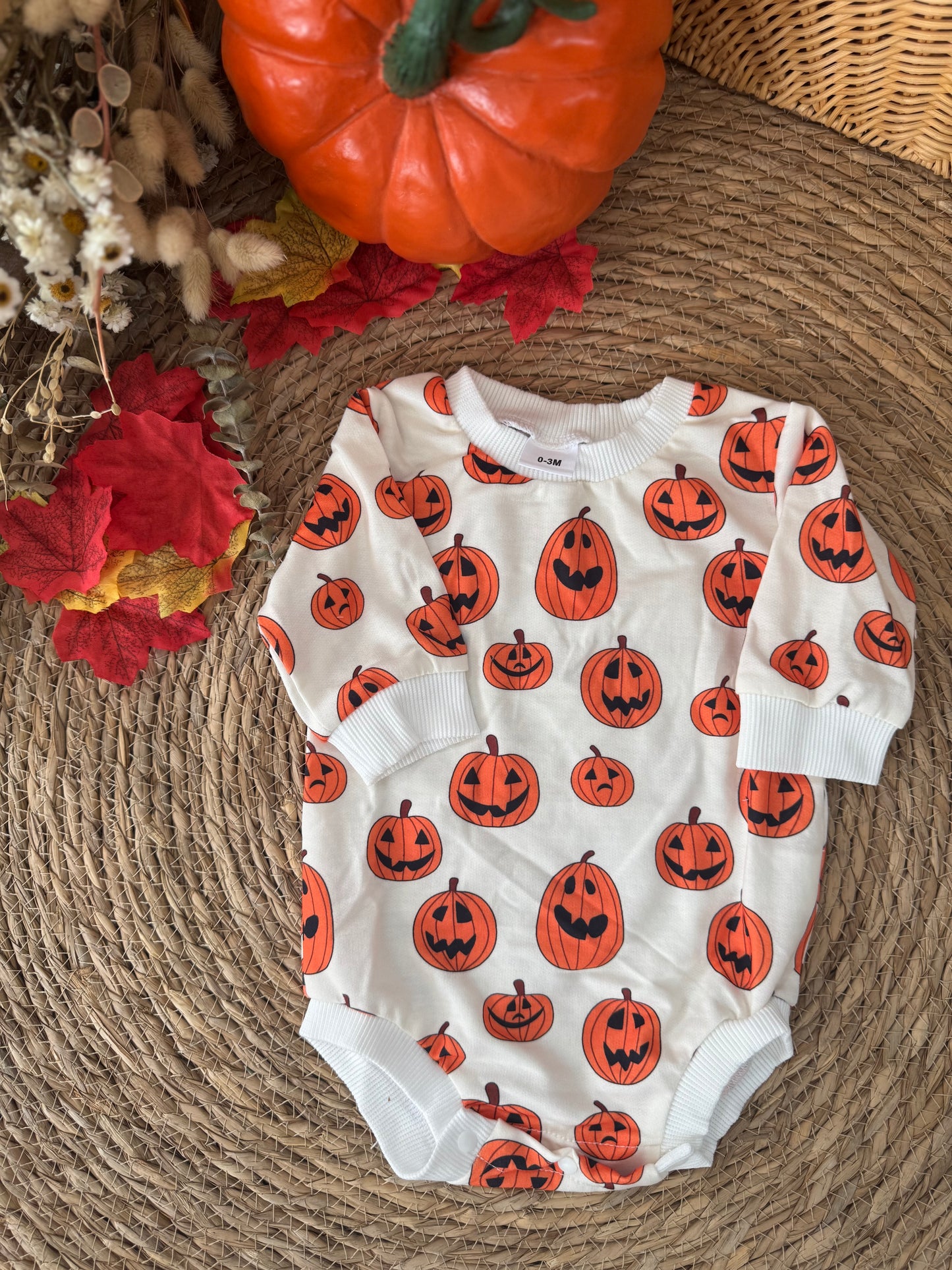 Smiley Pumpkins Baby Bodysuit