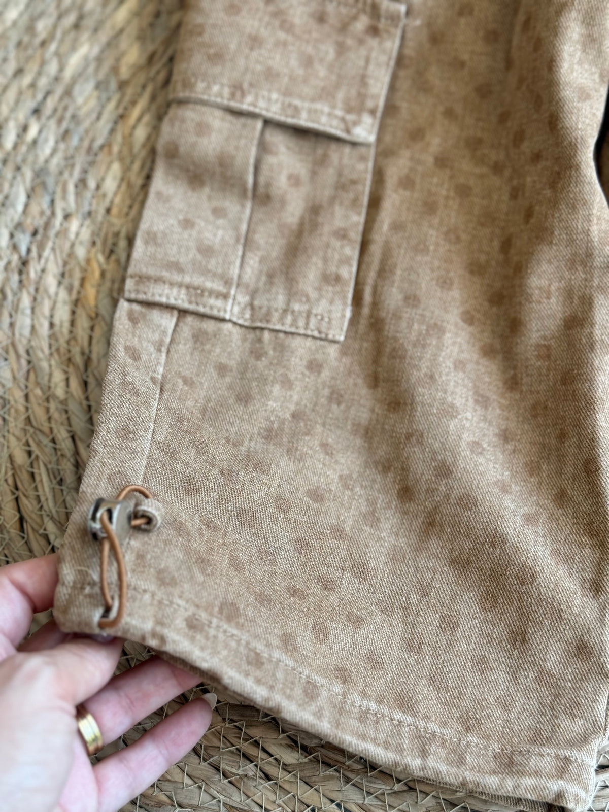 Polka Dot Cargo Pants-Havane