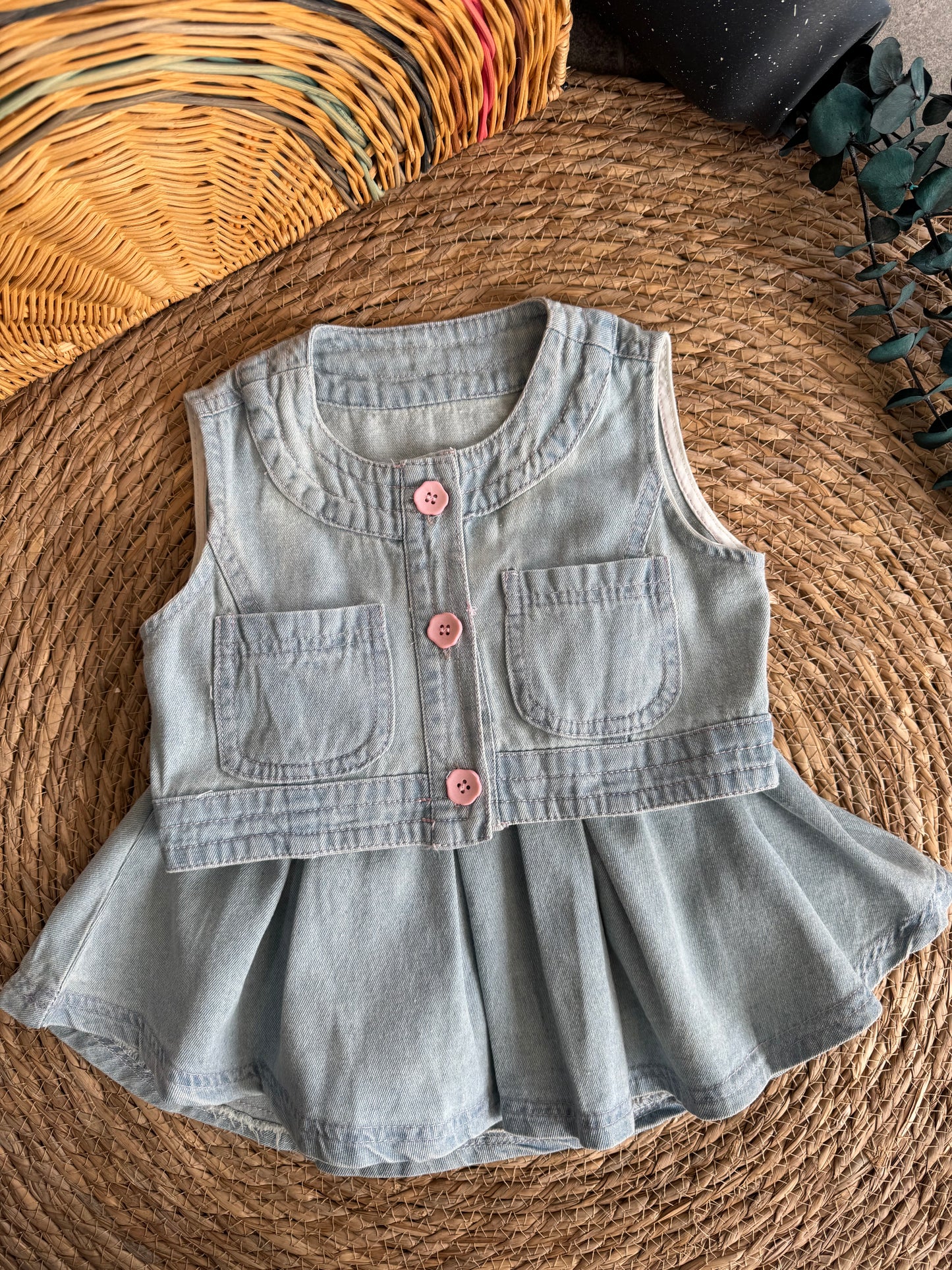 Tera Denim Vest and Skirt