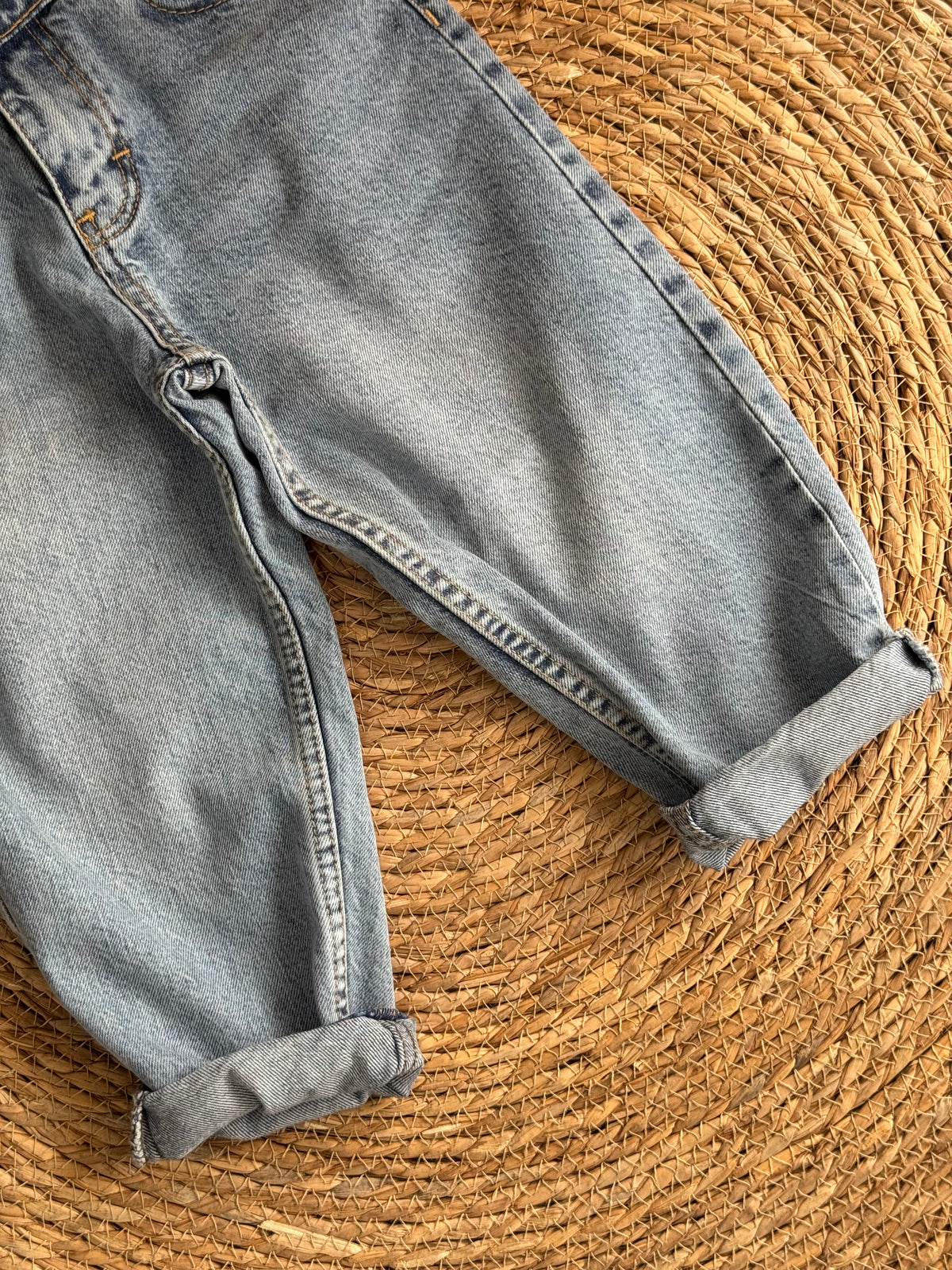 Light Wash Cuffed Denim Pants