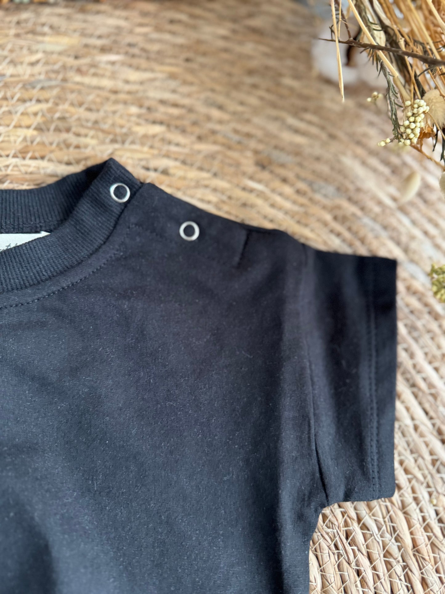 Short Sleeve Romper - Black