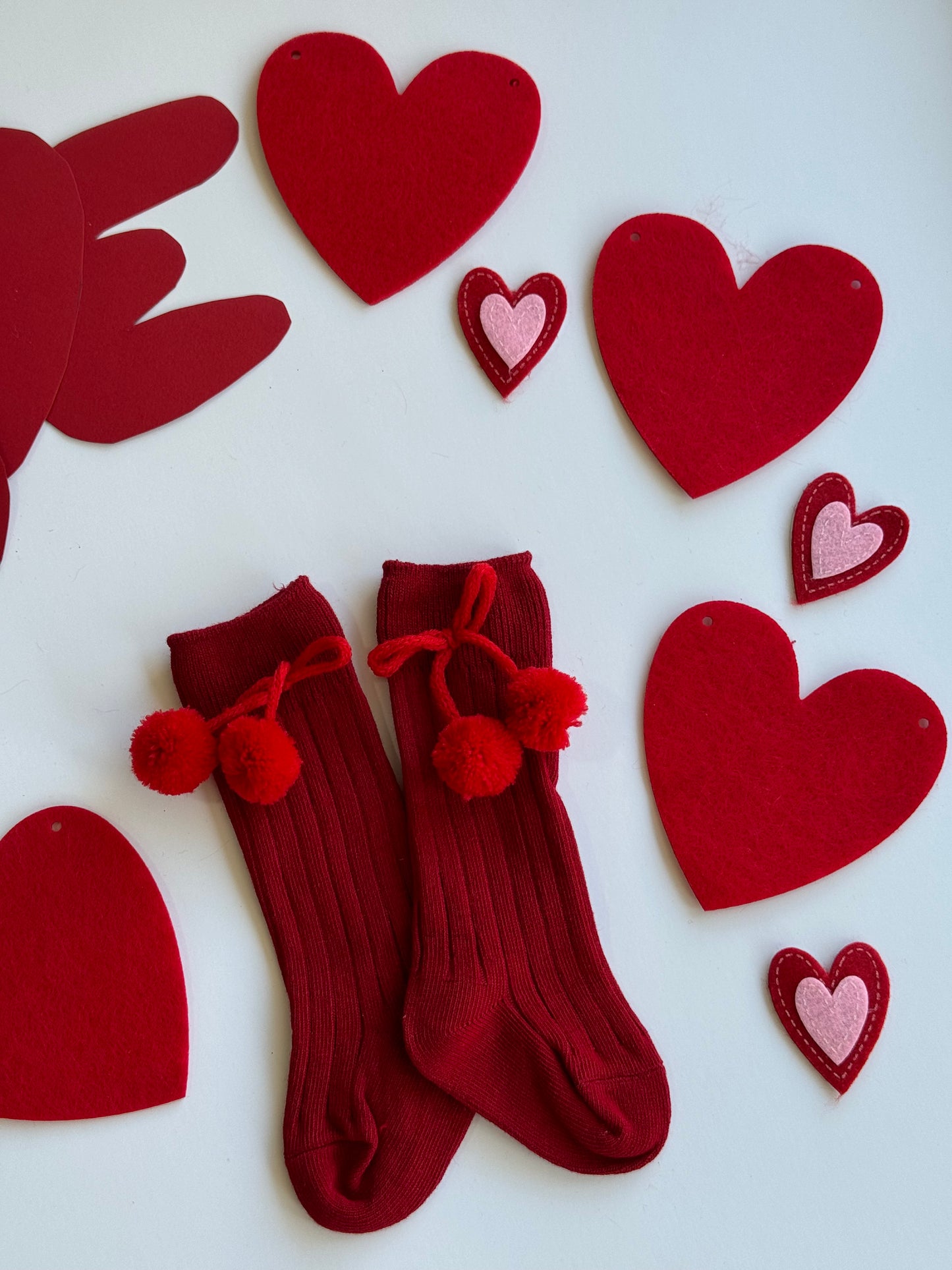 Pompom Socks - Red