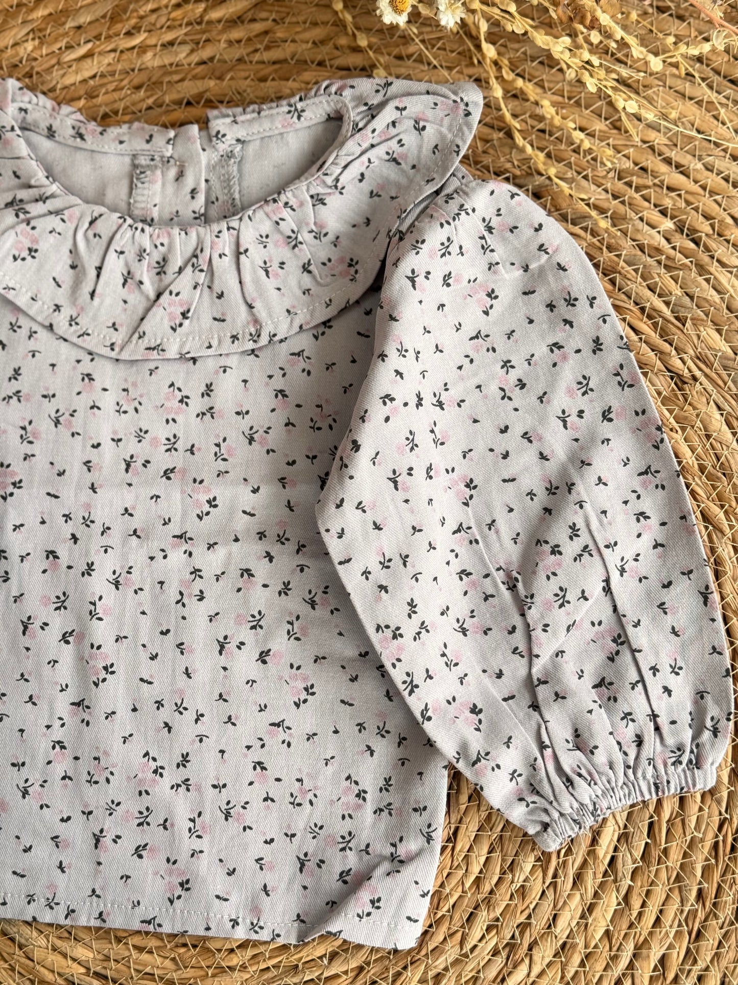Meadow Ruffle Blouse-Grey