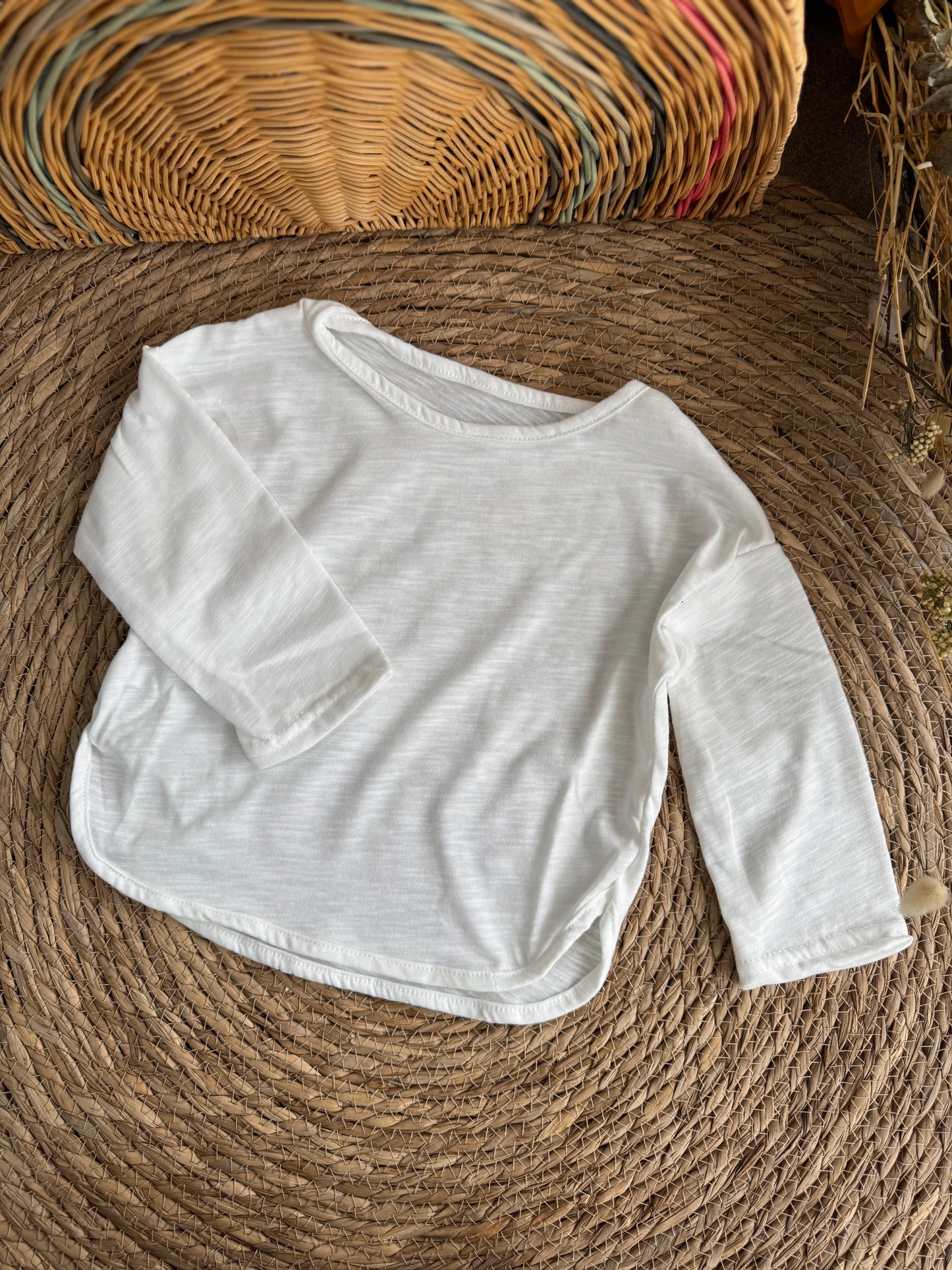 Long Sleeve Cotton Sweater White