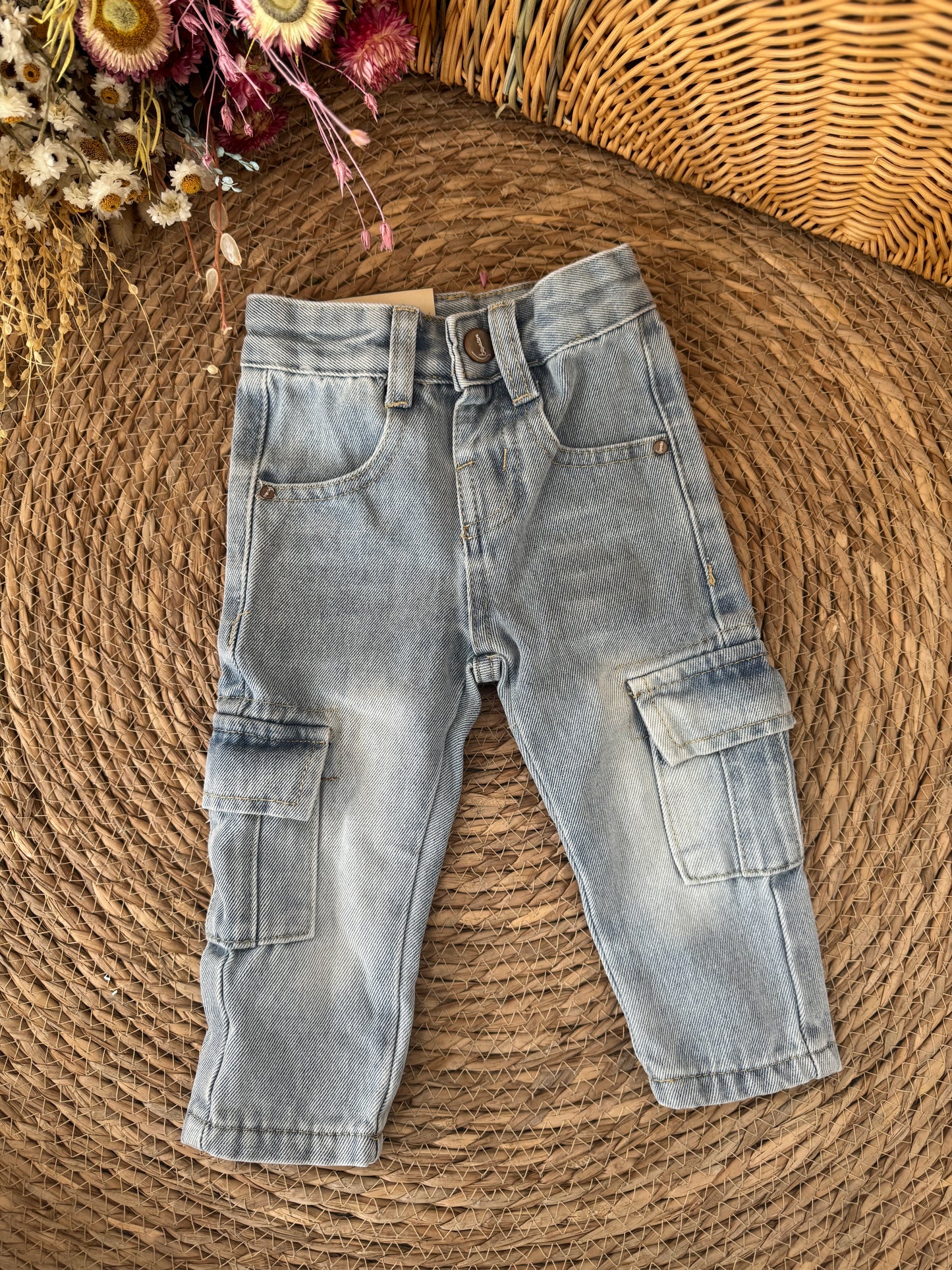 Baby Cargo Denim Pants