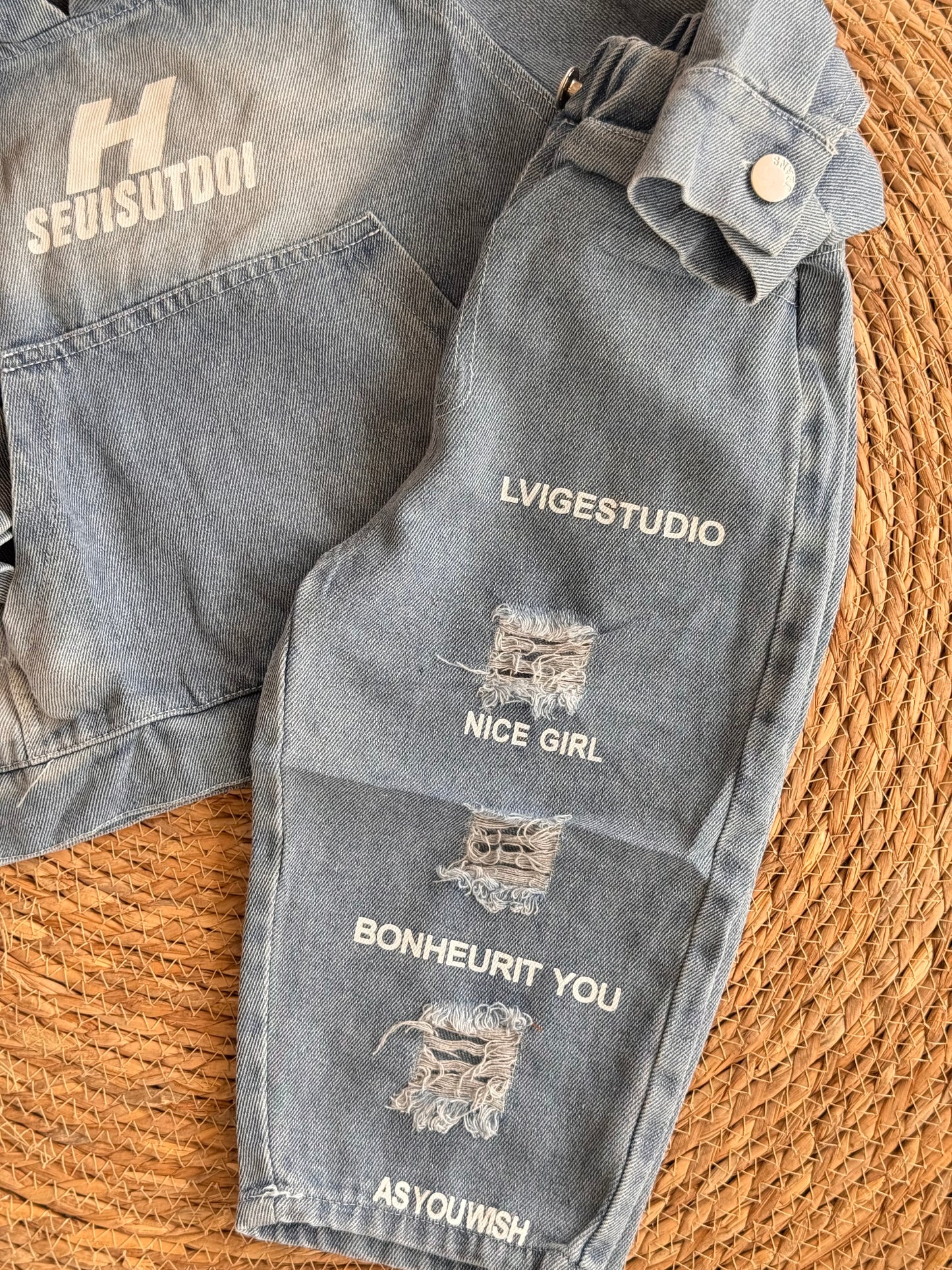 Street Style Denim Hoodie Set