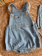 Load image into Gallery viewer, Denim Romper With Hat-Blue

