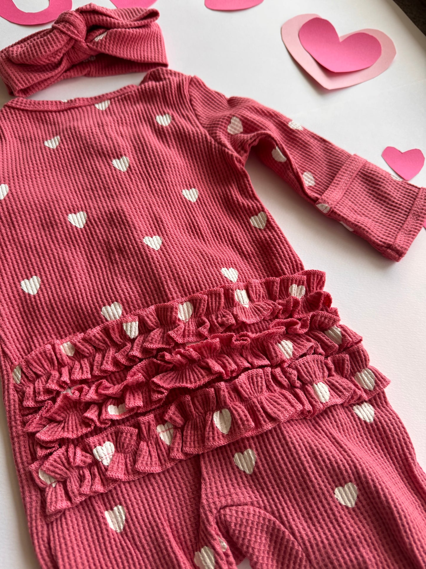 Tiny Heart Overall-Pink