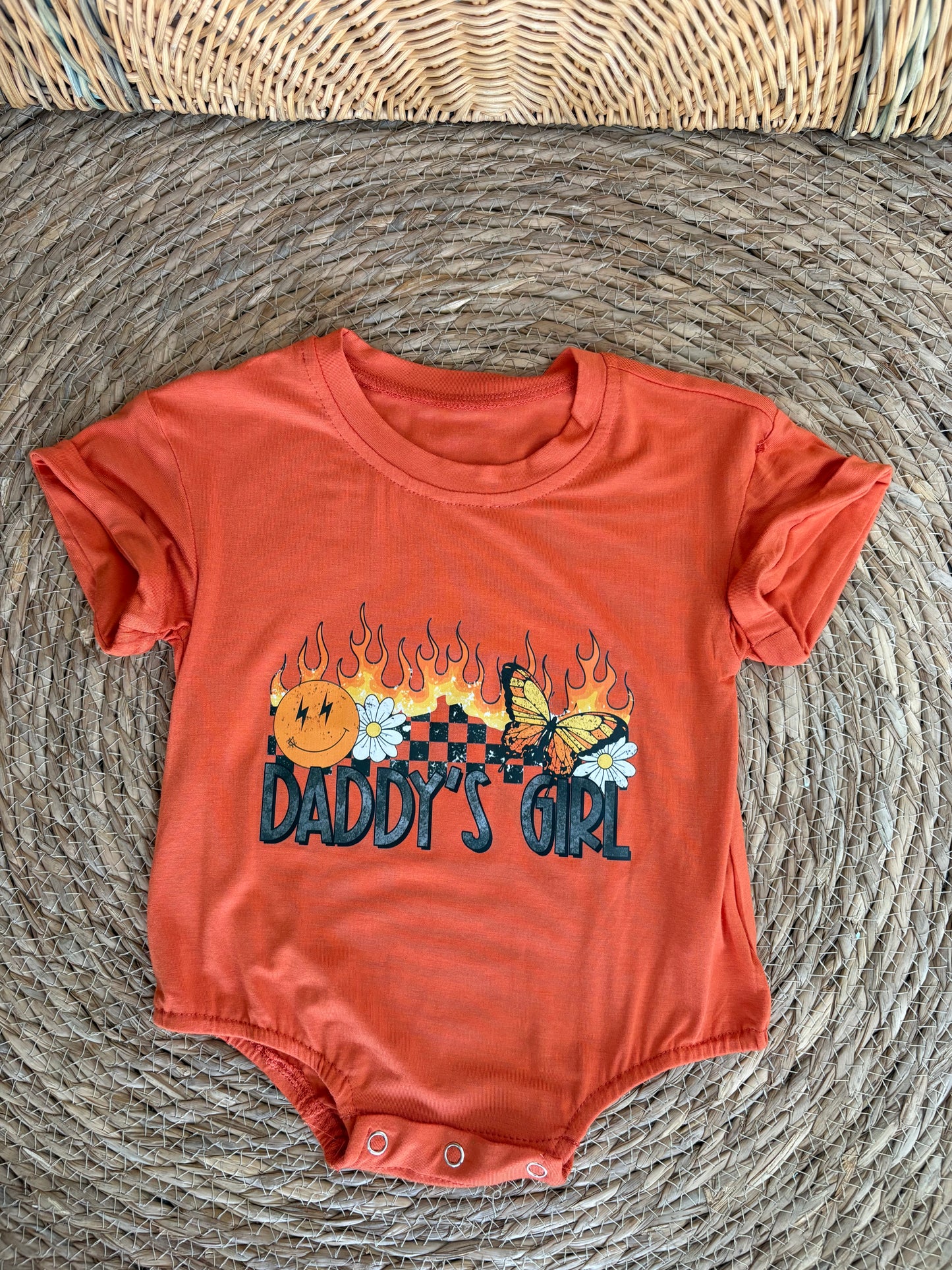 Daddys Girl-orange Romper