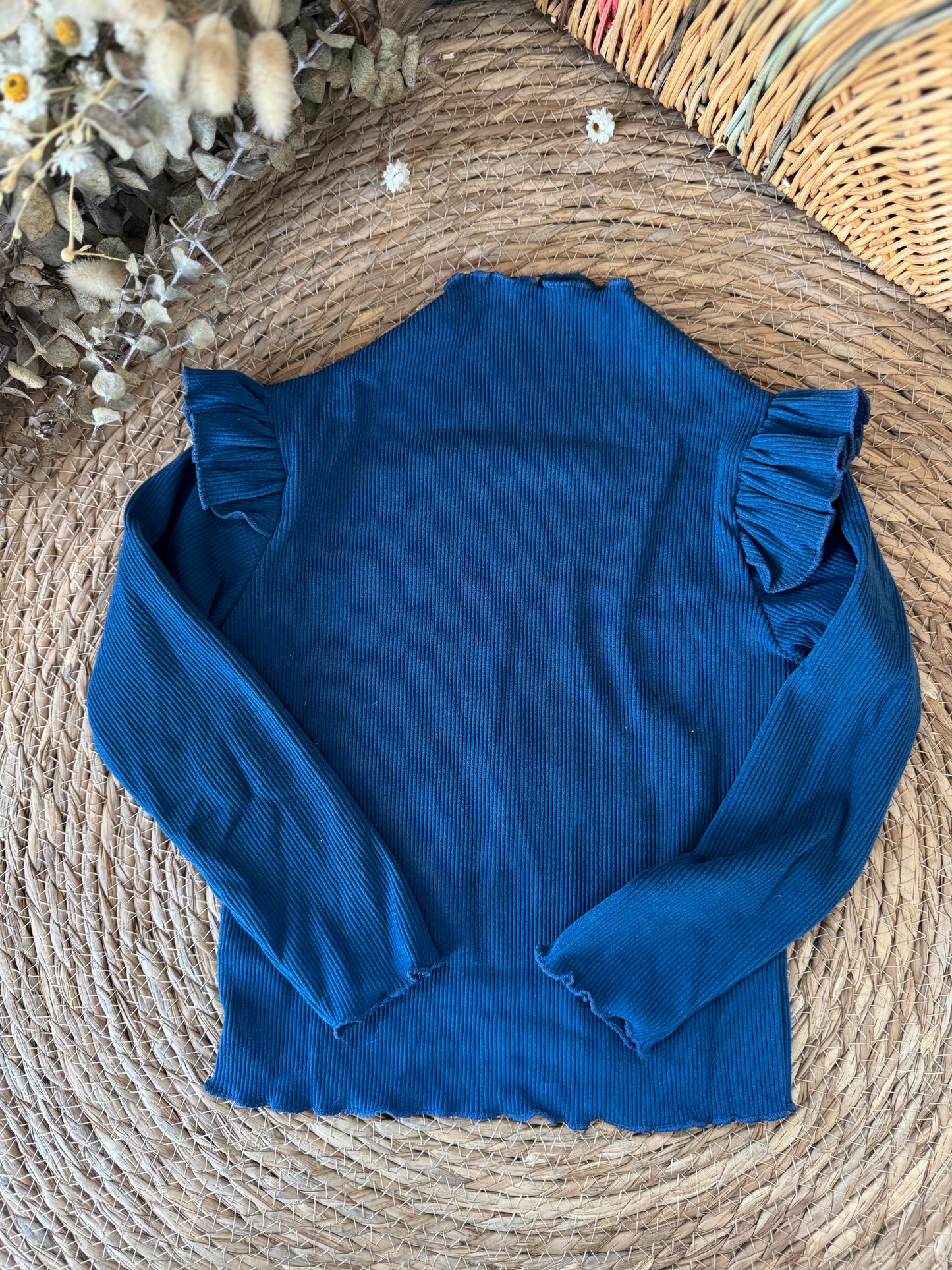 Ribbed Ruffle Sweater