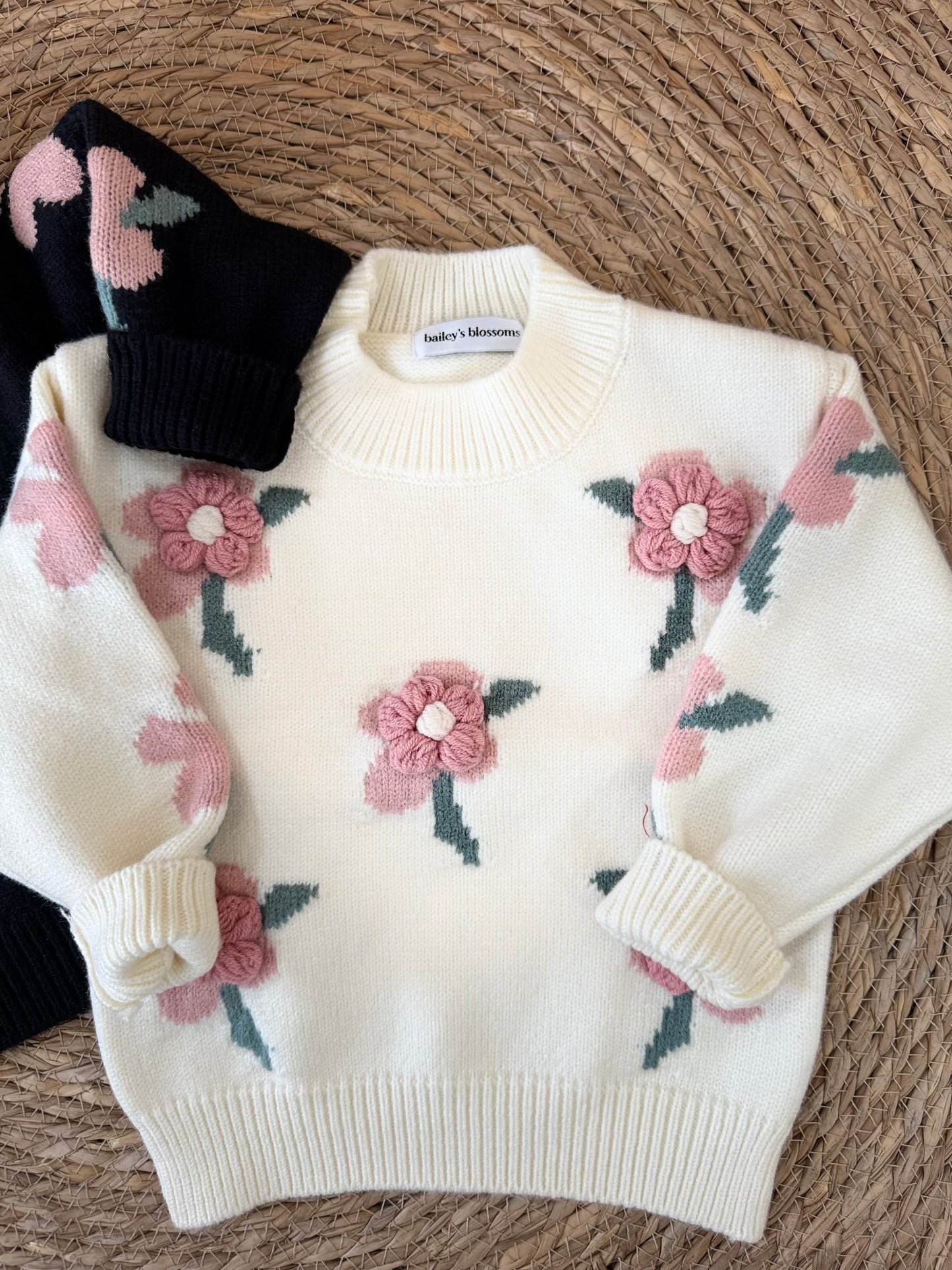 Blossom Knit Baby Sweater ๐ธ