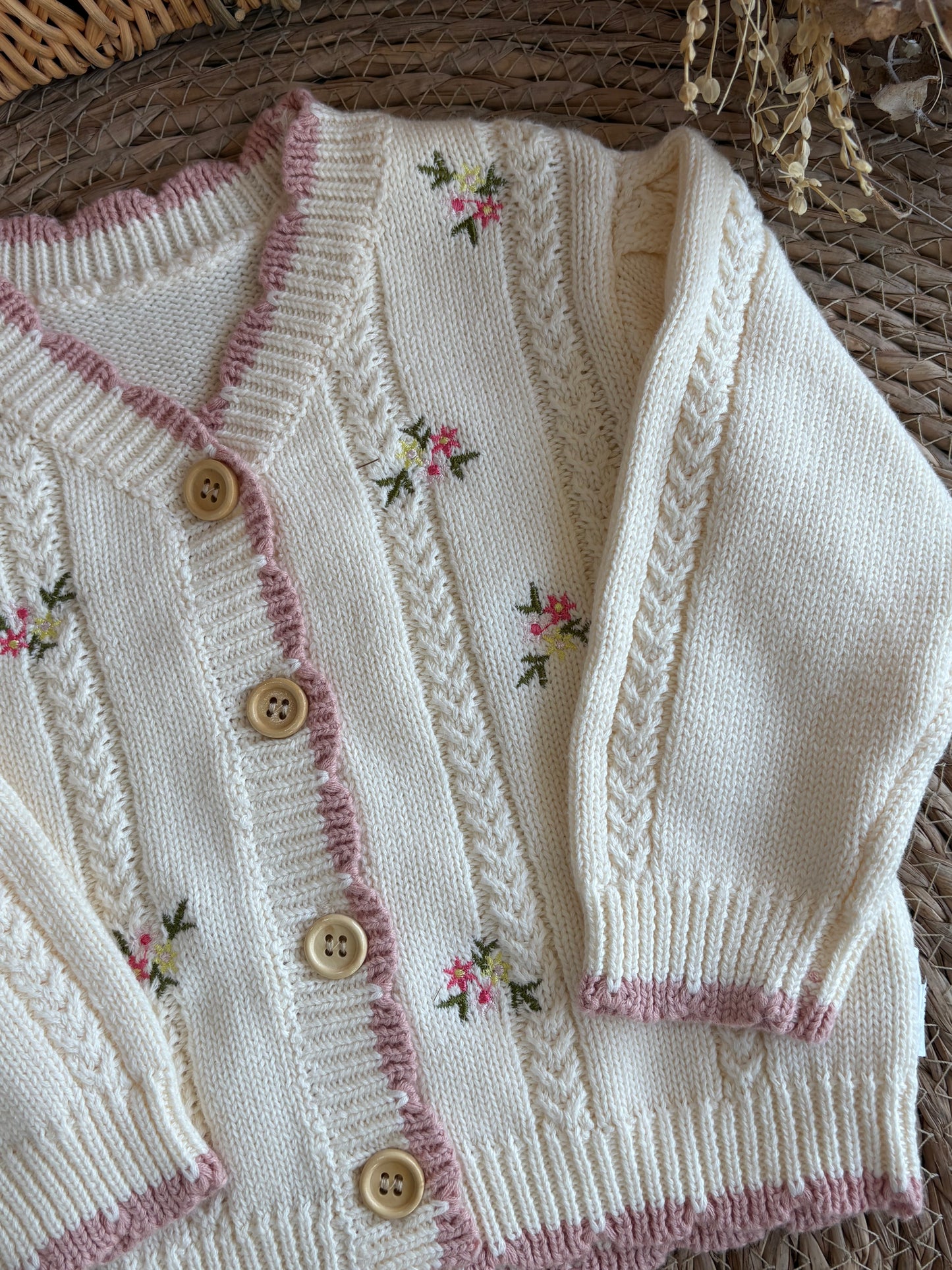 Blush Bloom Knit Baby Cardigan