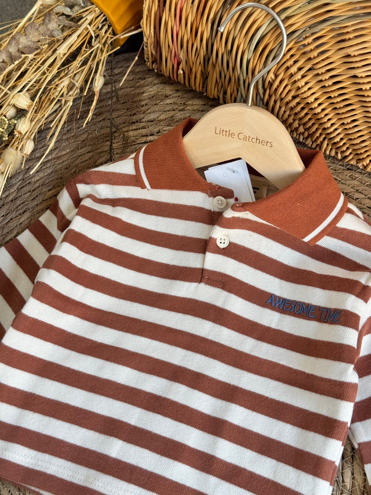 Polo Tshirt-bric and white