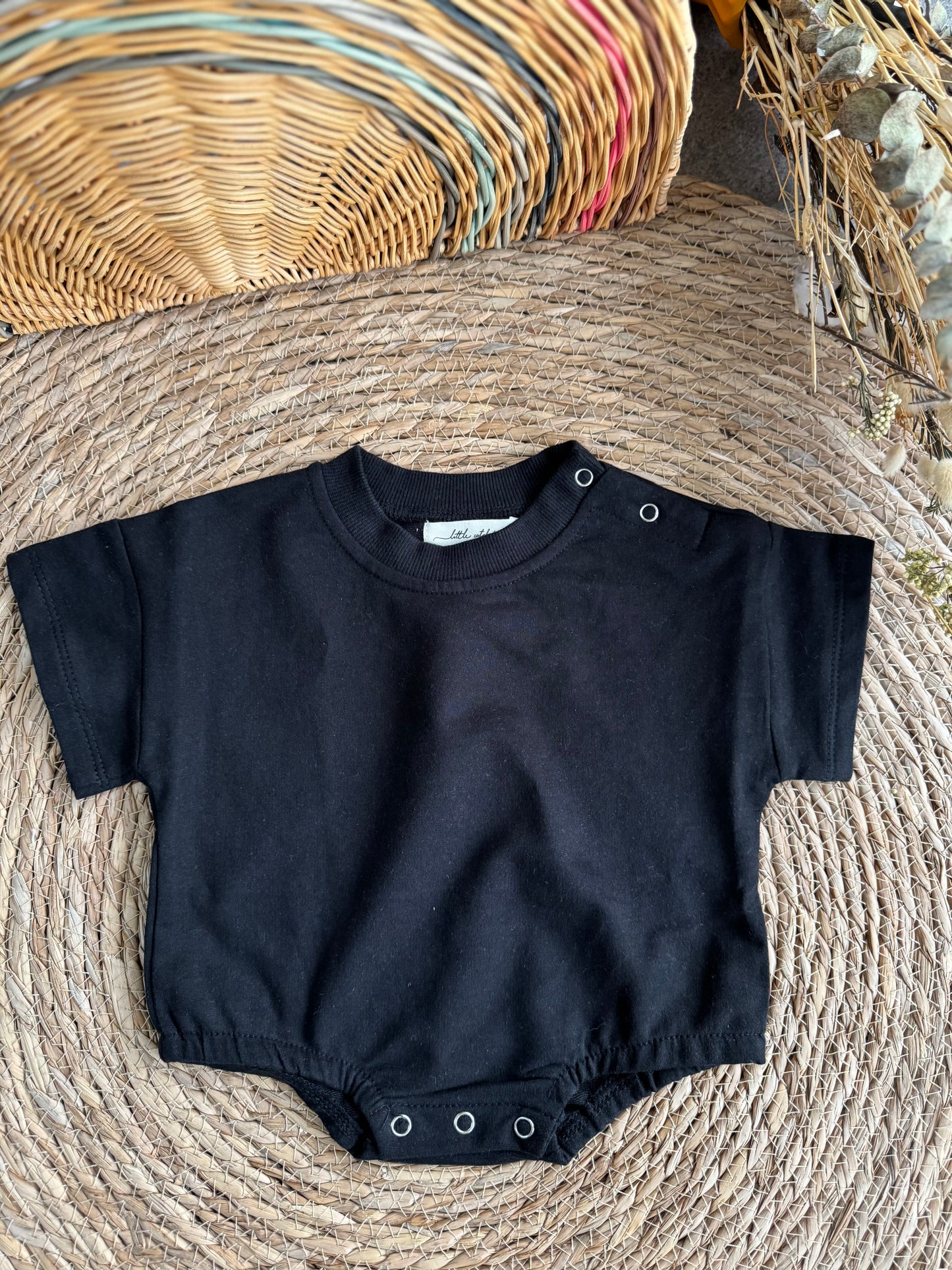 Short Sleeve Romper - Black