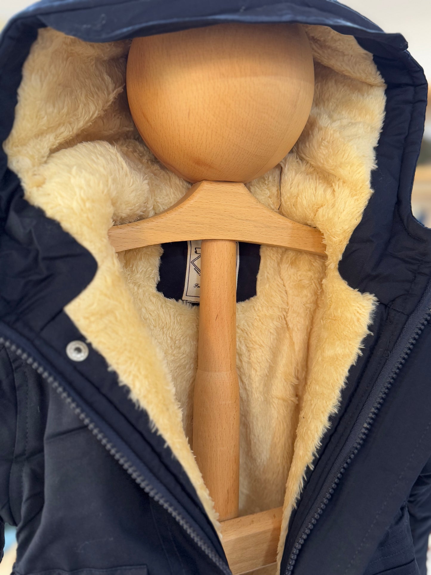 Kids’ Winter Parka Jacket with Faux Fur Lining – Navy