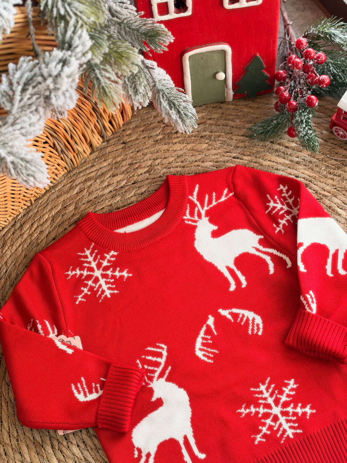 Red Christmas Reindeer Sweater