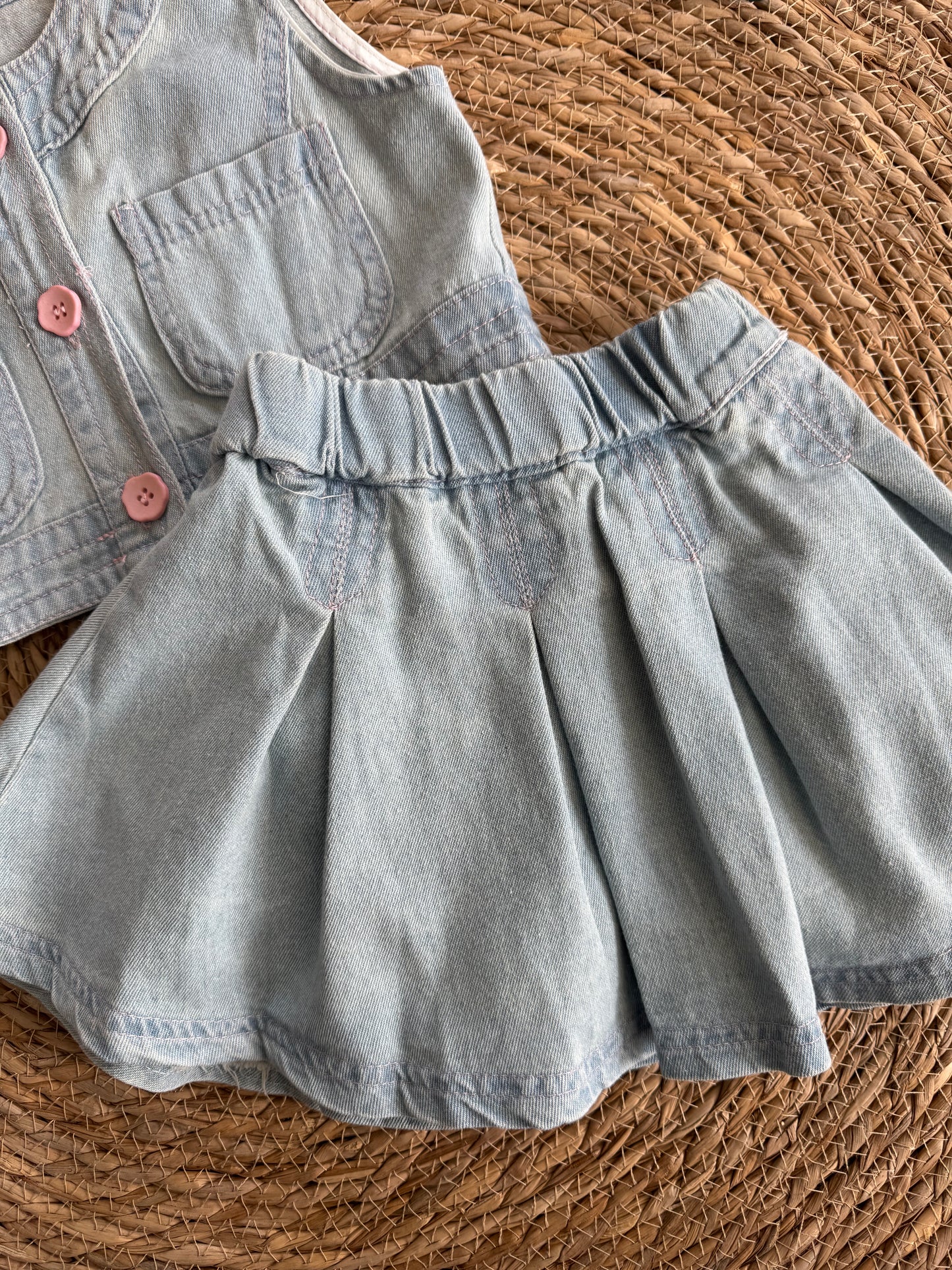 Tera Denim Vest and Skirt