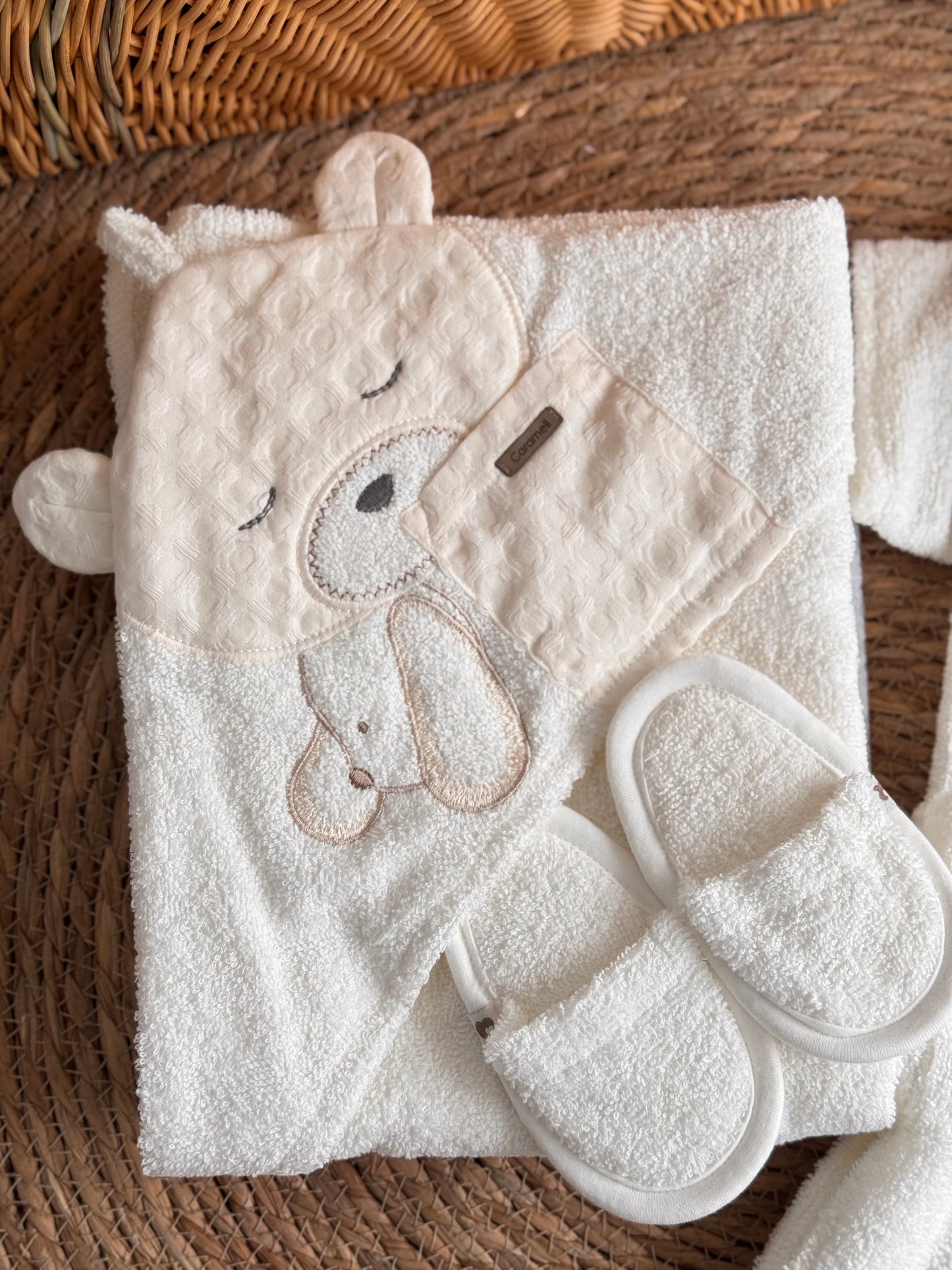 Sleepy Bear Baby Bath Set-Offwhite