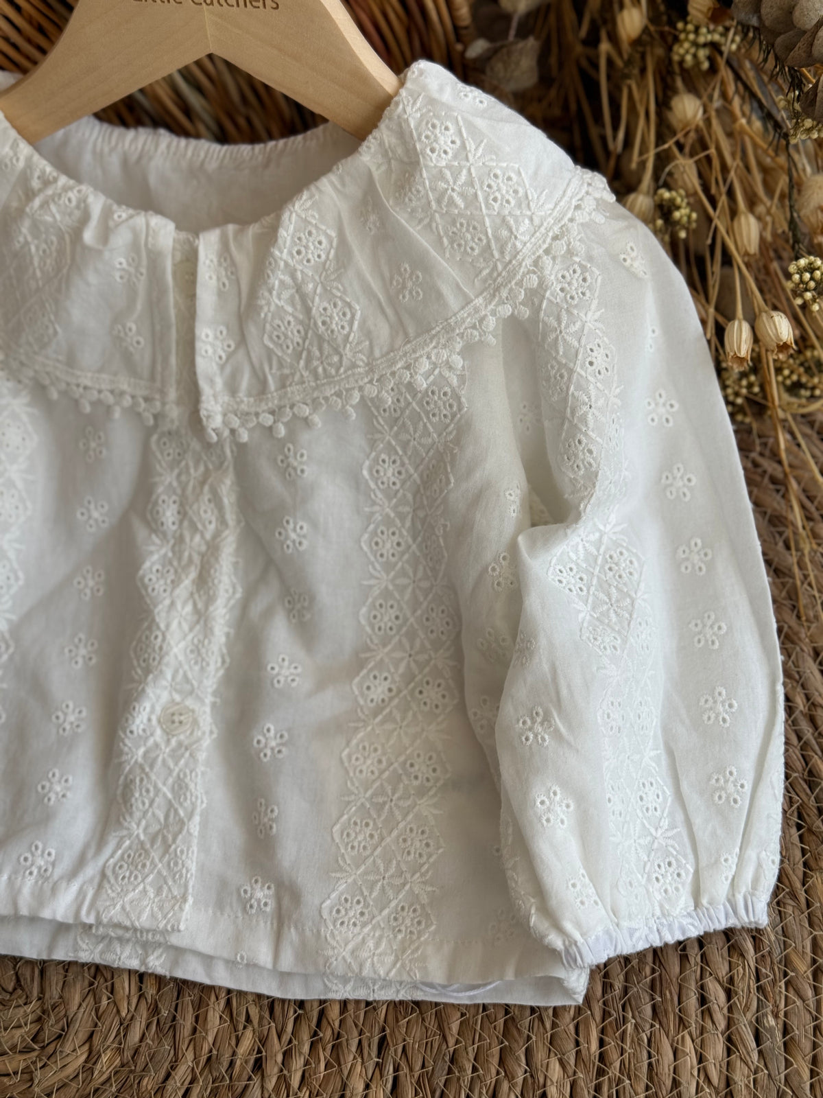 Ivory Bloom Blouse-White