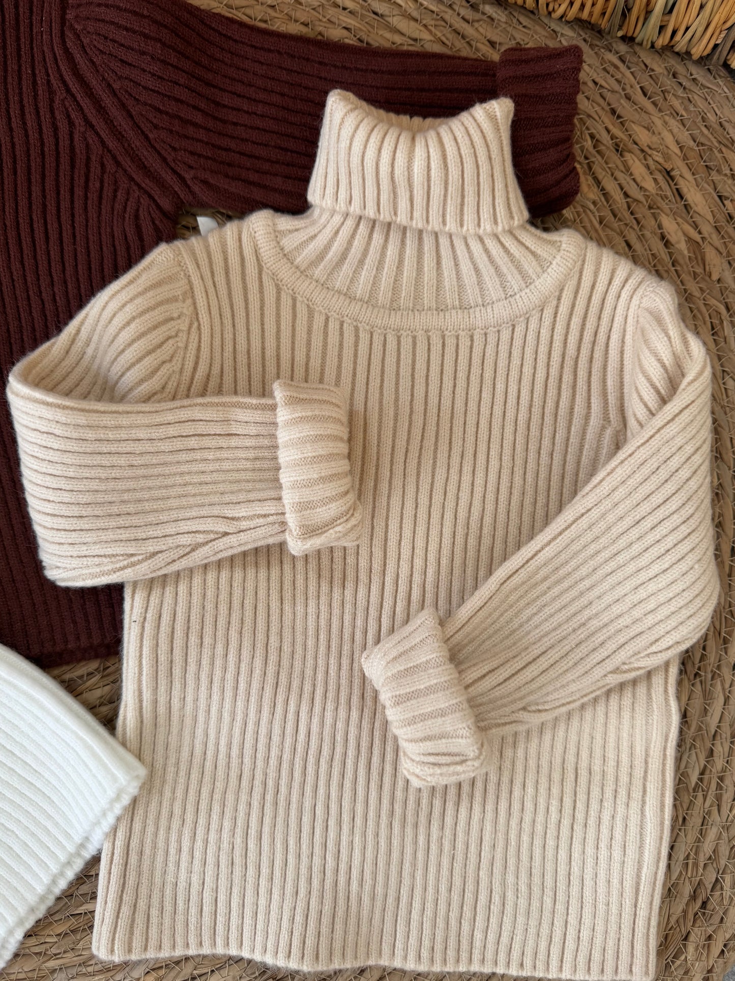 Ribbed Turtleneck Baby Sweater