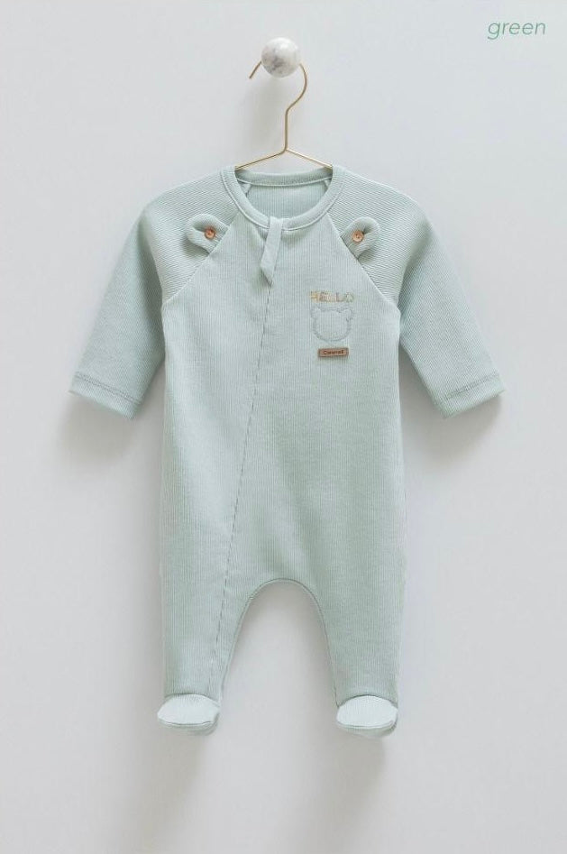 Hello Bear Overall-Mint