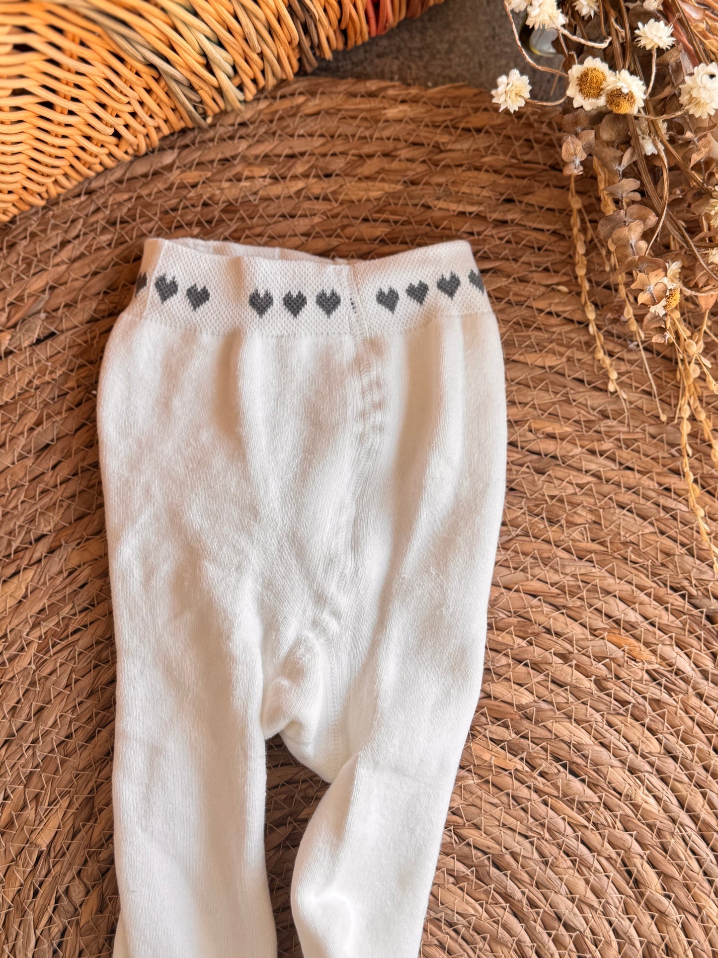 Heart Knit Baby Tights
