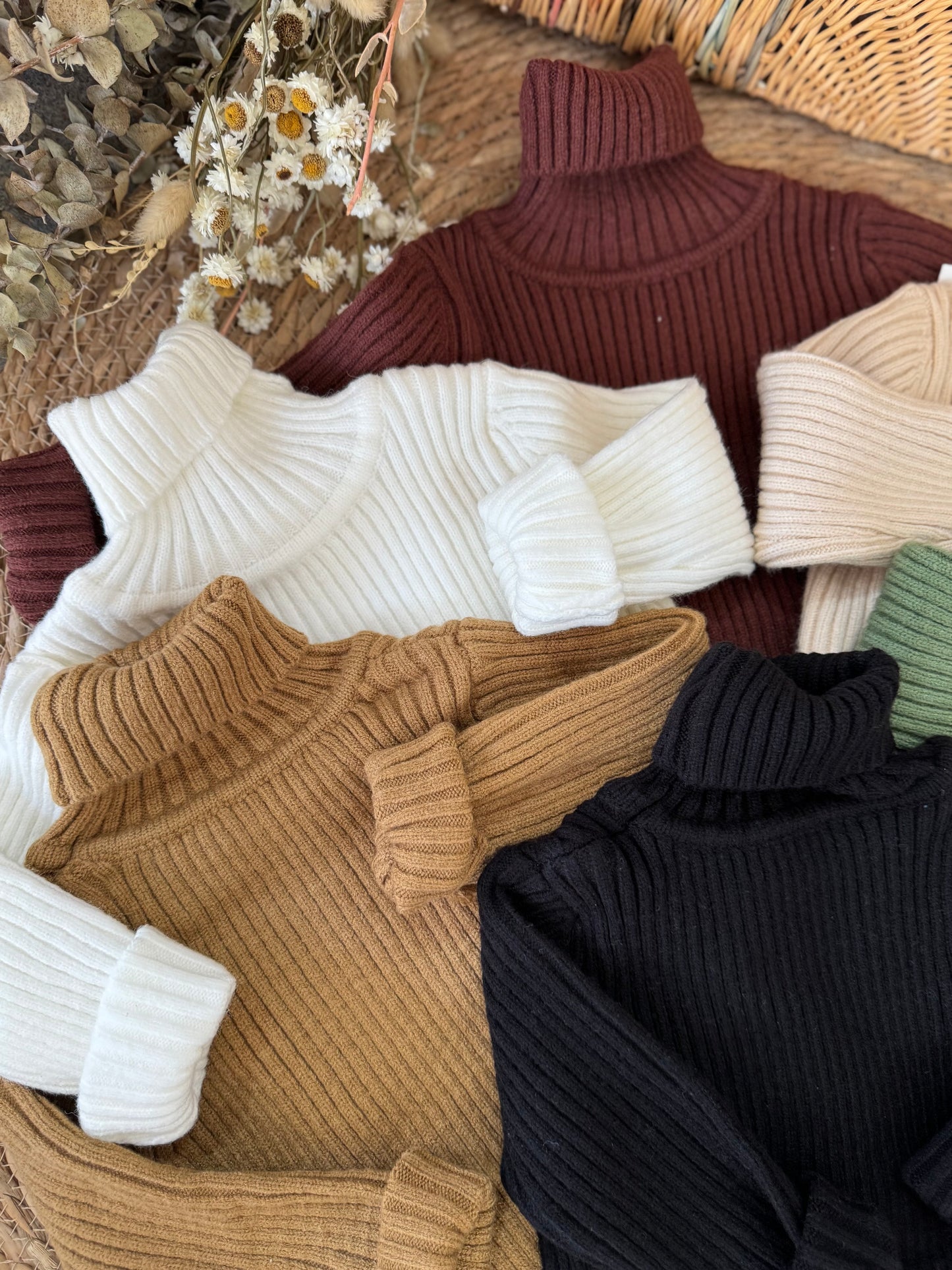 Ribbed Turtleneck Baby Sweater