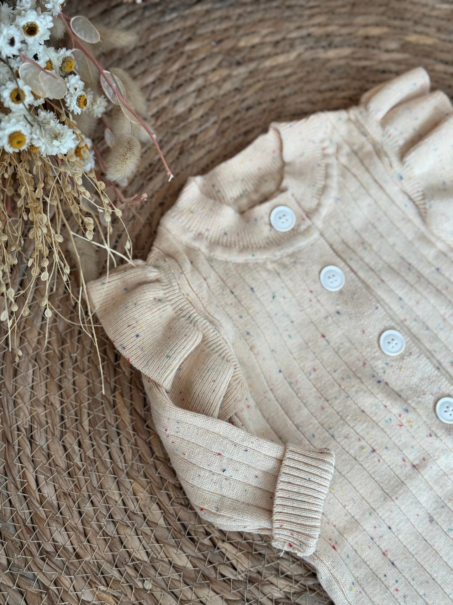 Blush Confetti Knit Romper