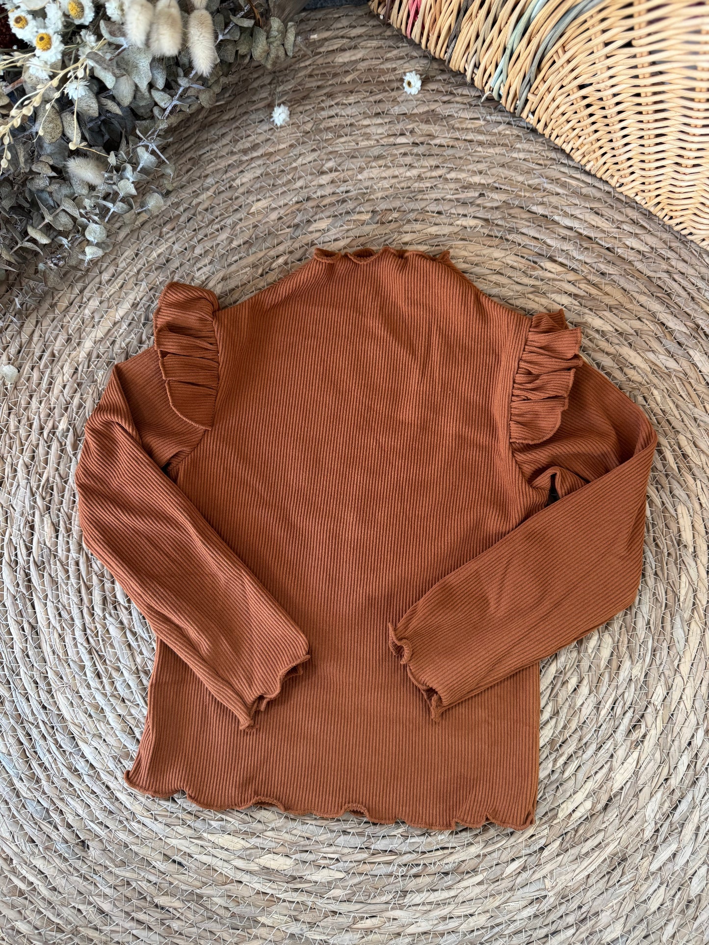 Ribbed Ruffle Sweater