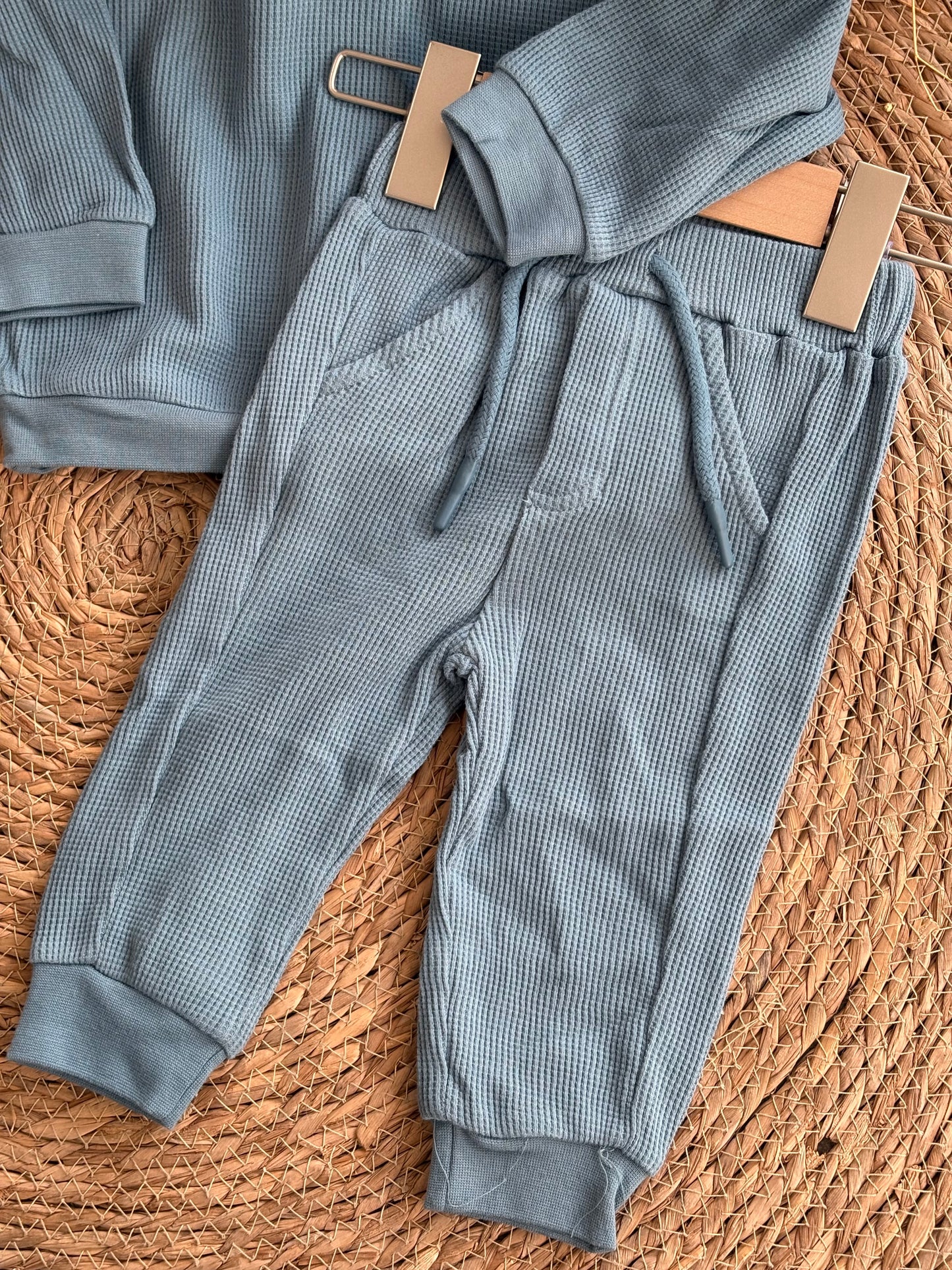 Ribbed Baby Cotton Set-Blue
