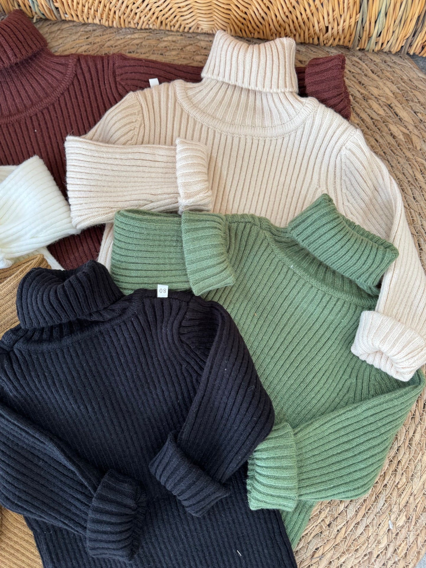 Ribbed Turtleneck Baby Sweater