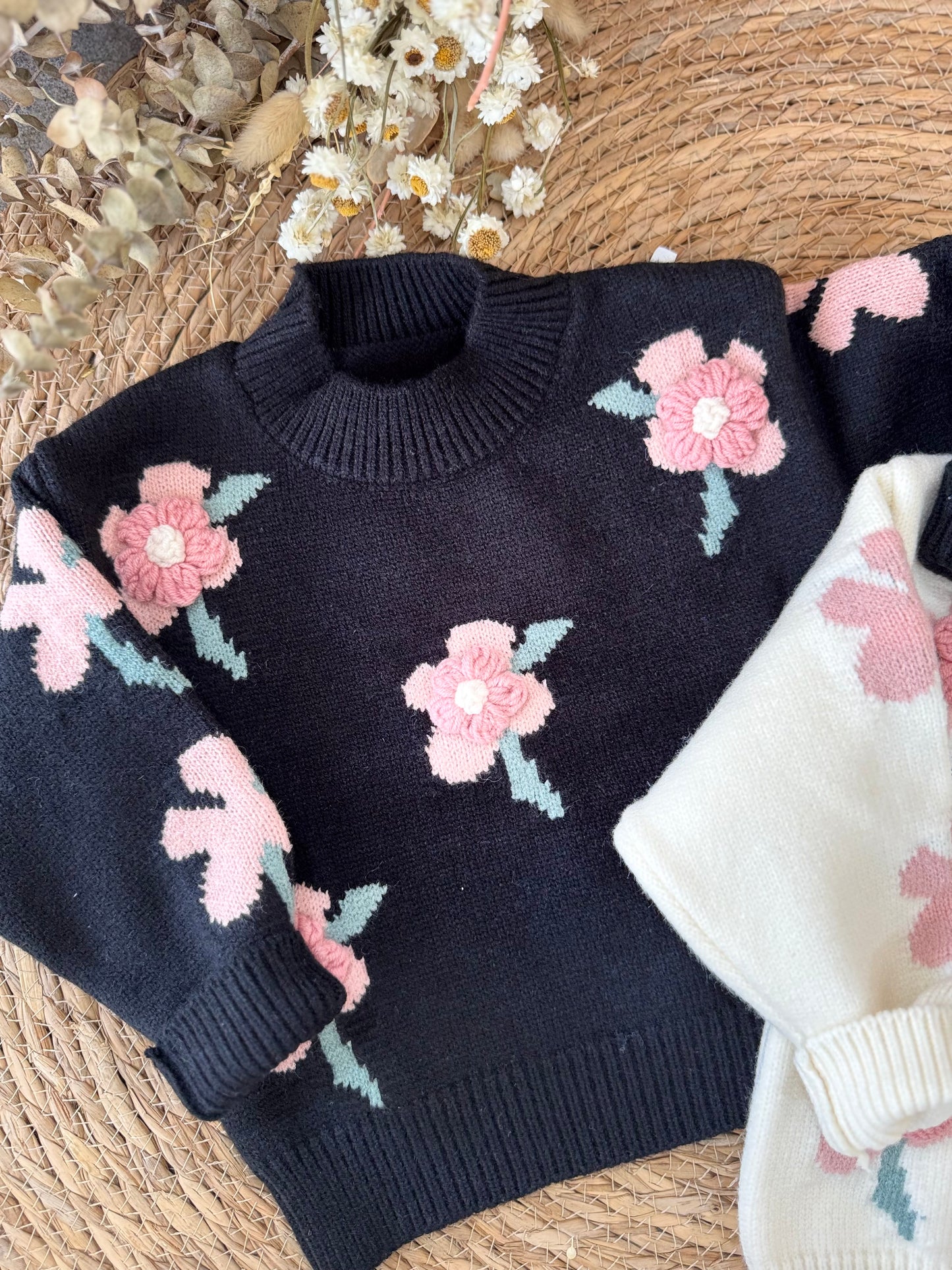 Blossom Knit Baby Sweater ๐ธ