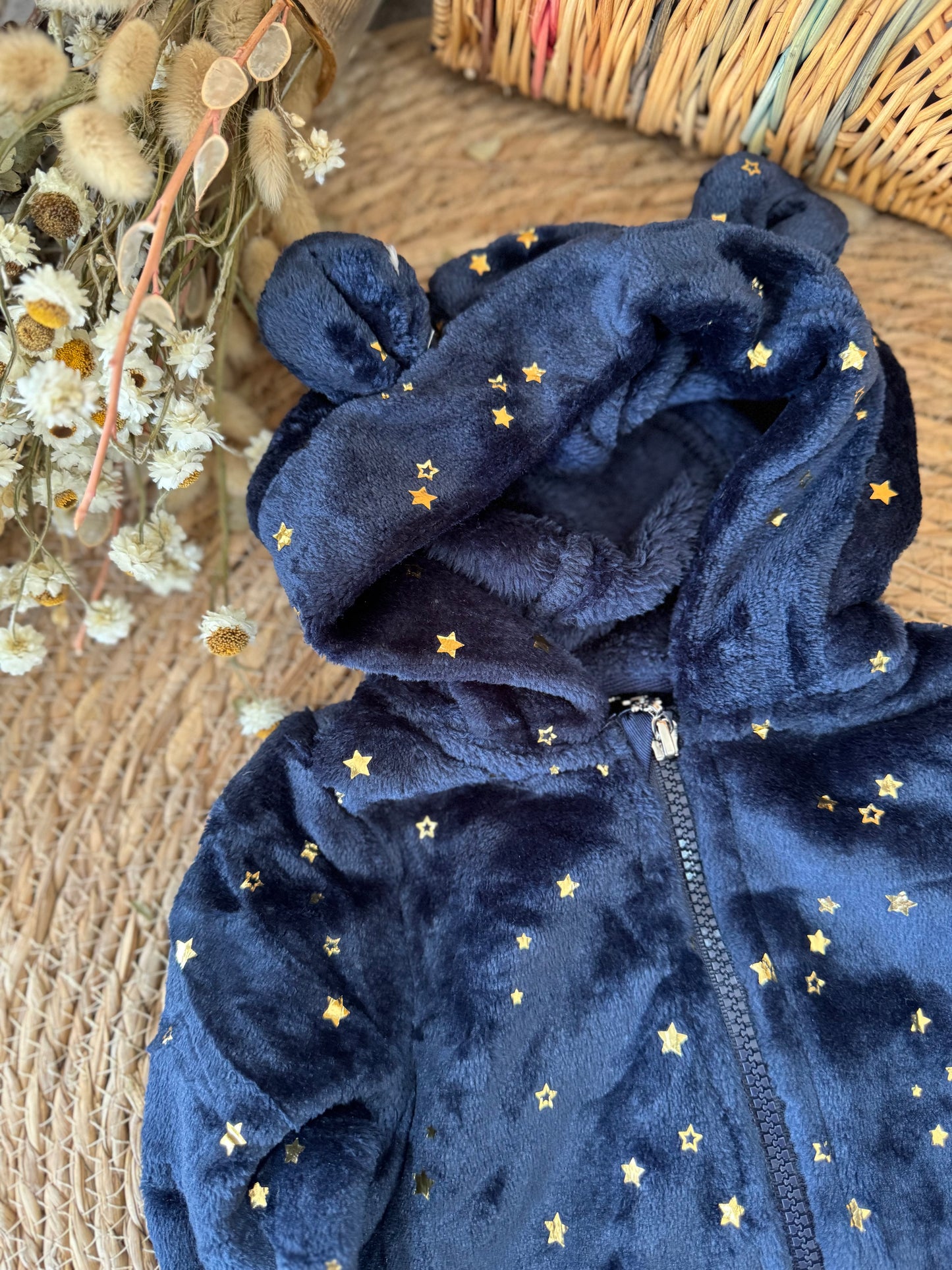 Midnight Starry Bear Baby Onesie