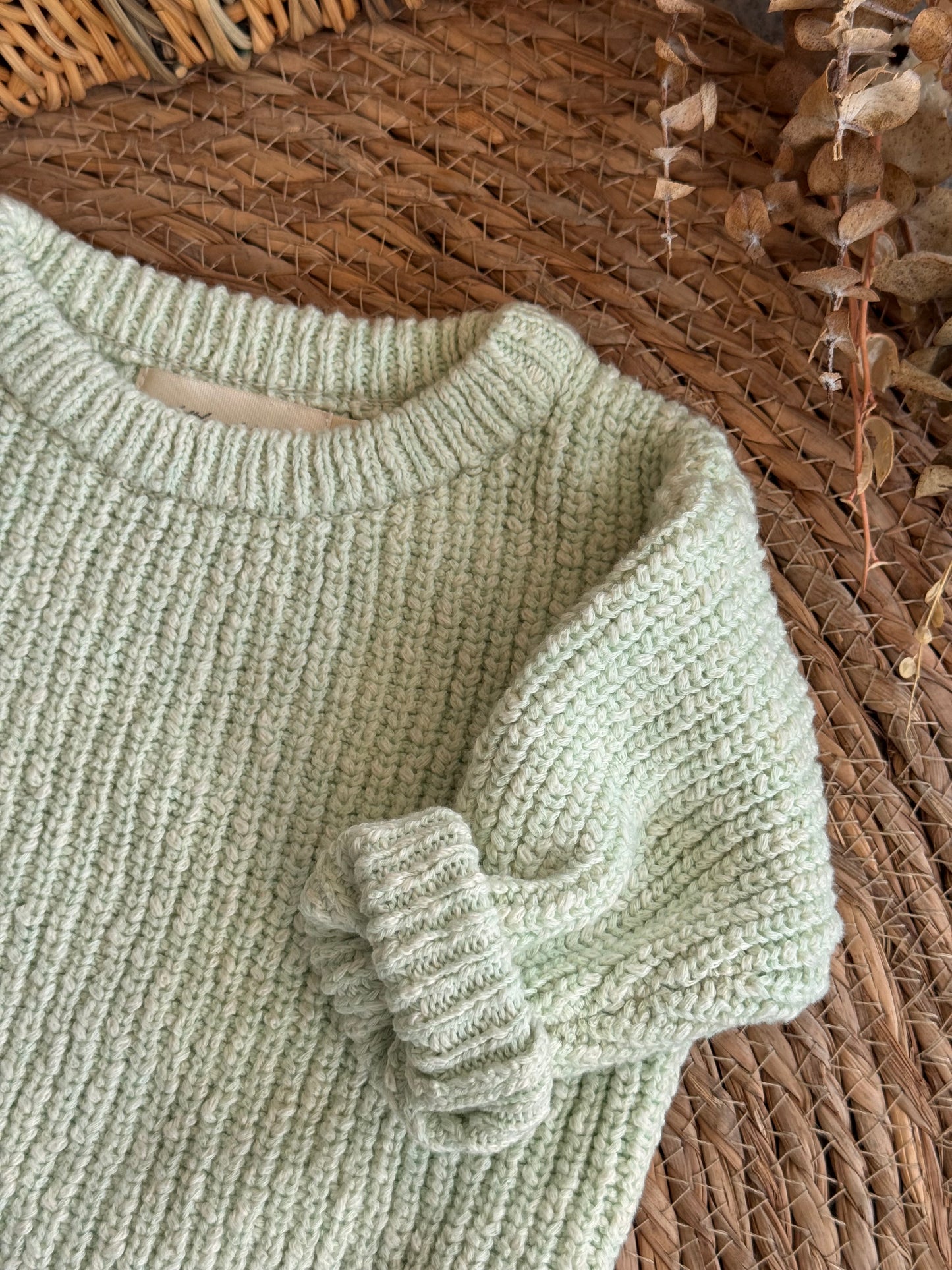 The Cozy Baby Sweater –Mint