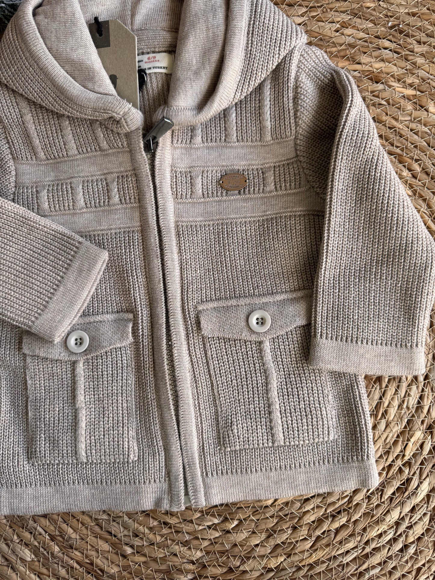 Little Cozy Knit Hooded Cardigan ā Beige