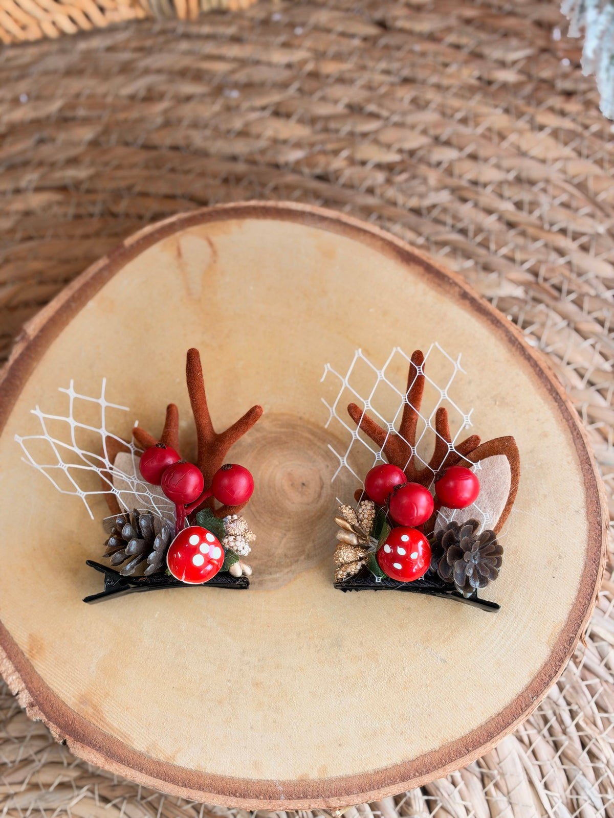 Woodland Christmas Hair Clips