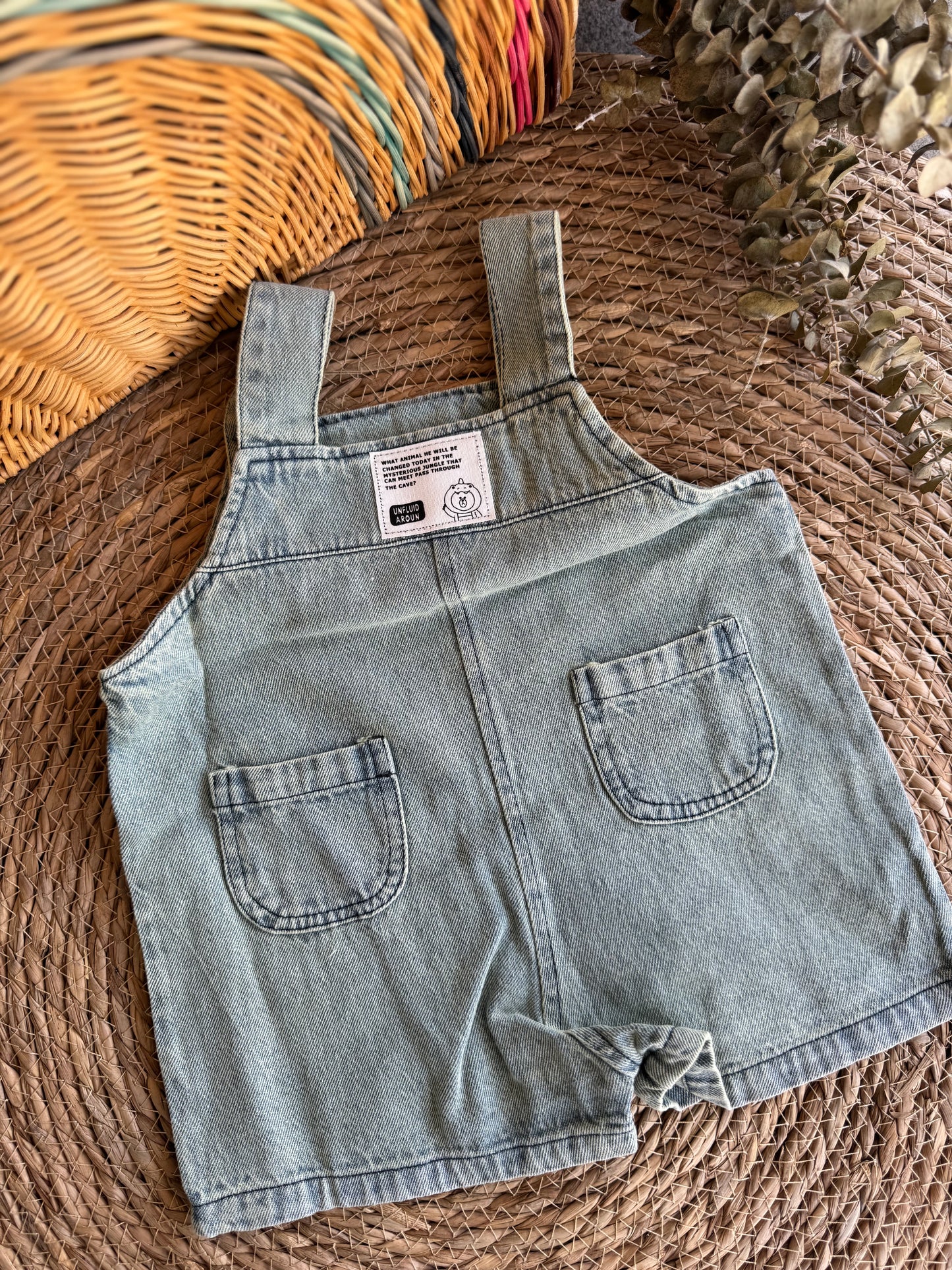 Denim jumpsuit short-mint