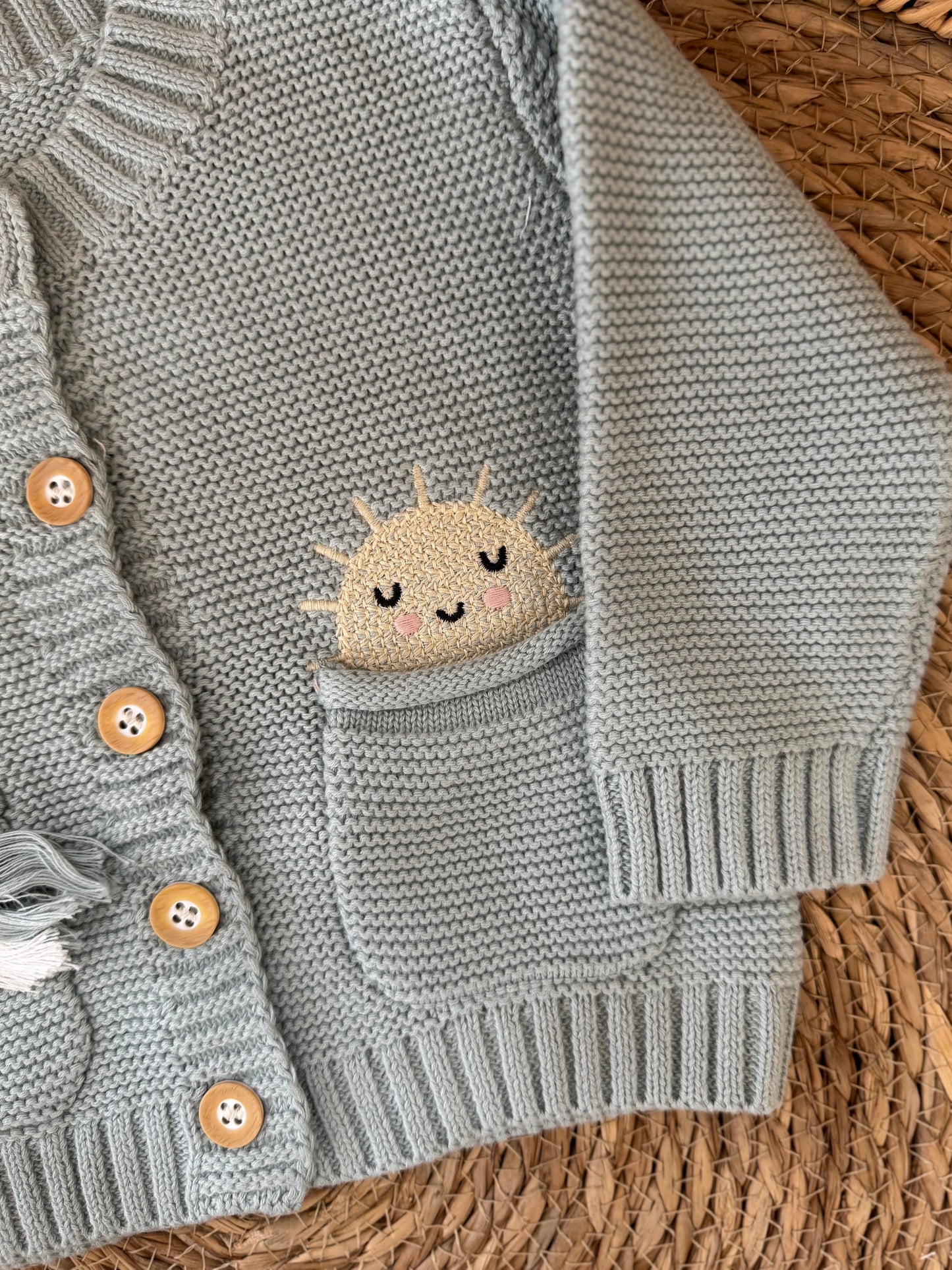 Rainbow & Sunshine Knit Baby Cardigan ๐โ๏ธ