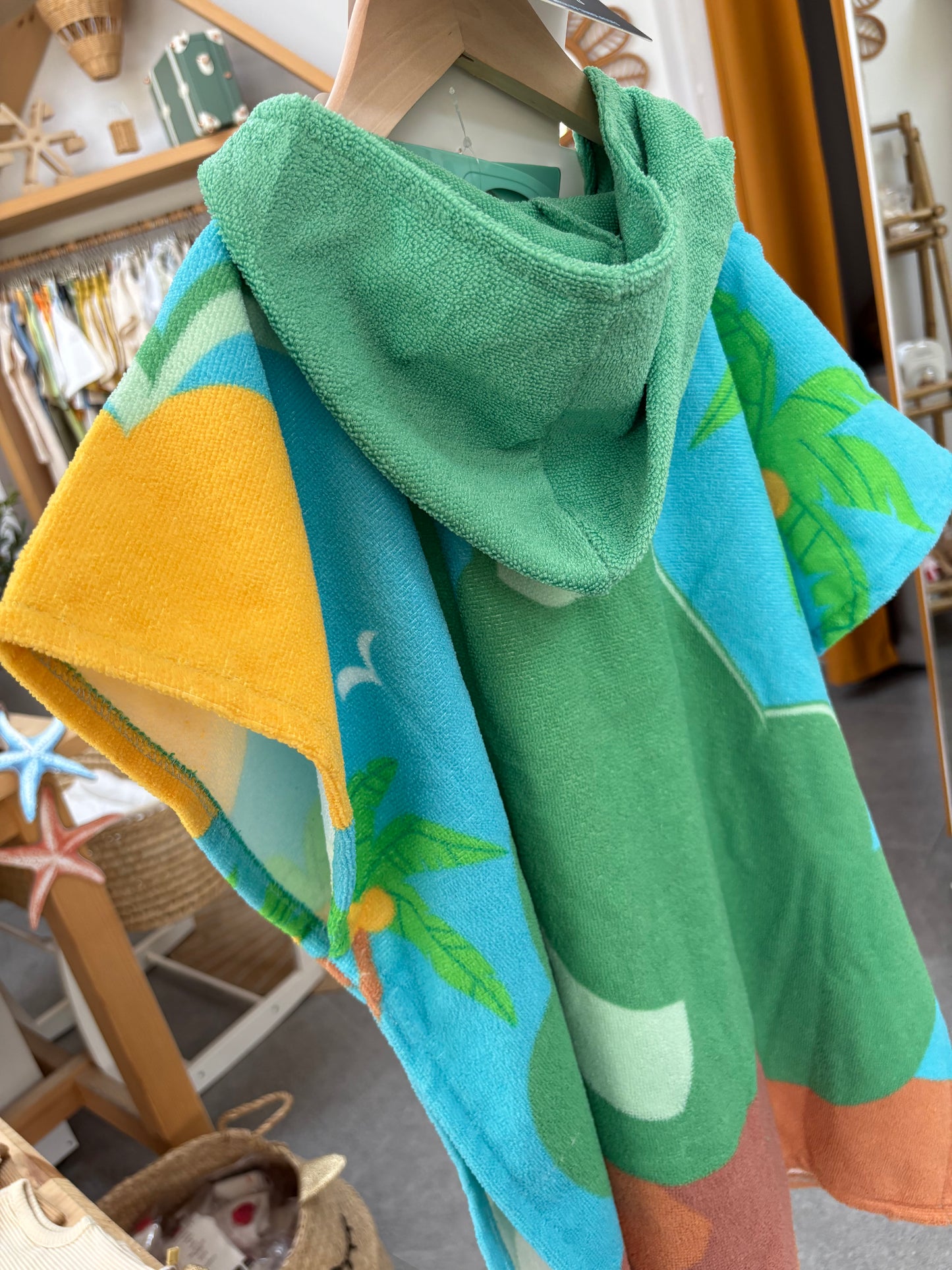 Beach Hooded Bath Towel-Crocodile Green