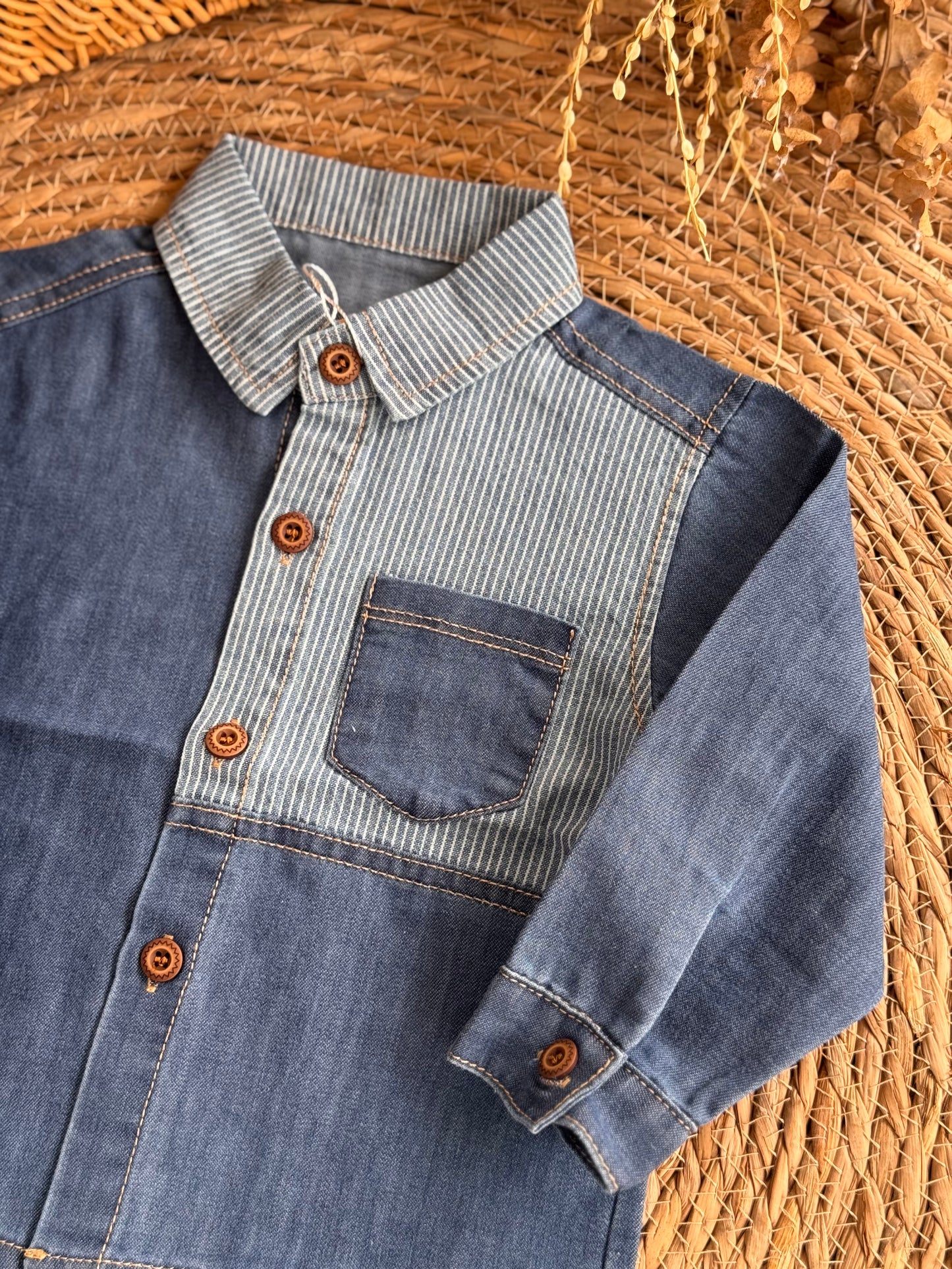 Tiny Striped Denim shirt