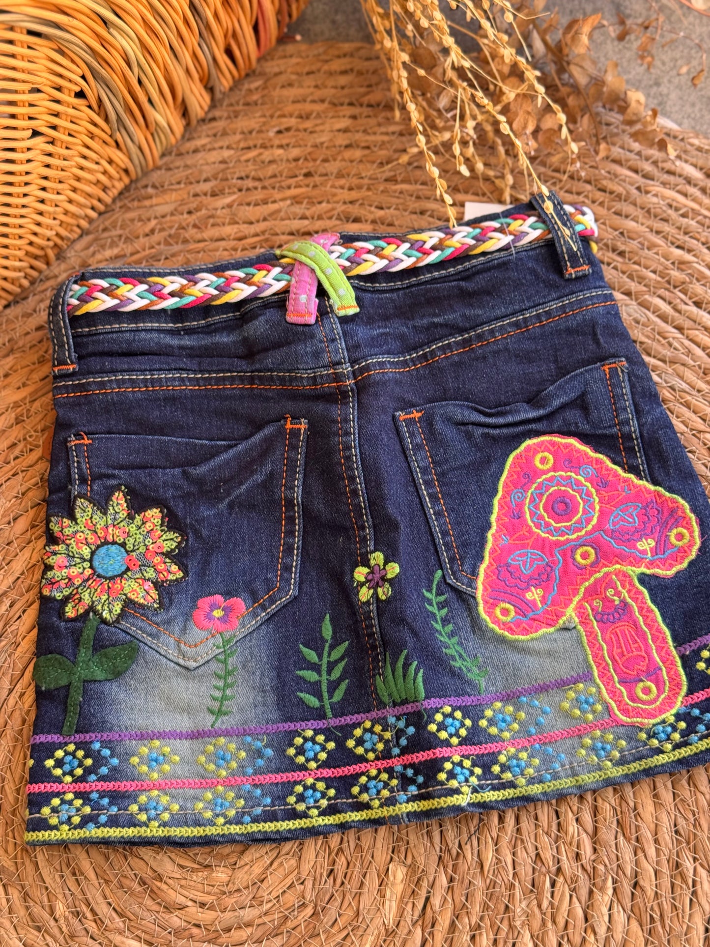 Boho Bloom Denim Skirt ๐ผ