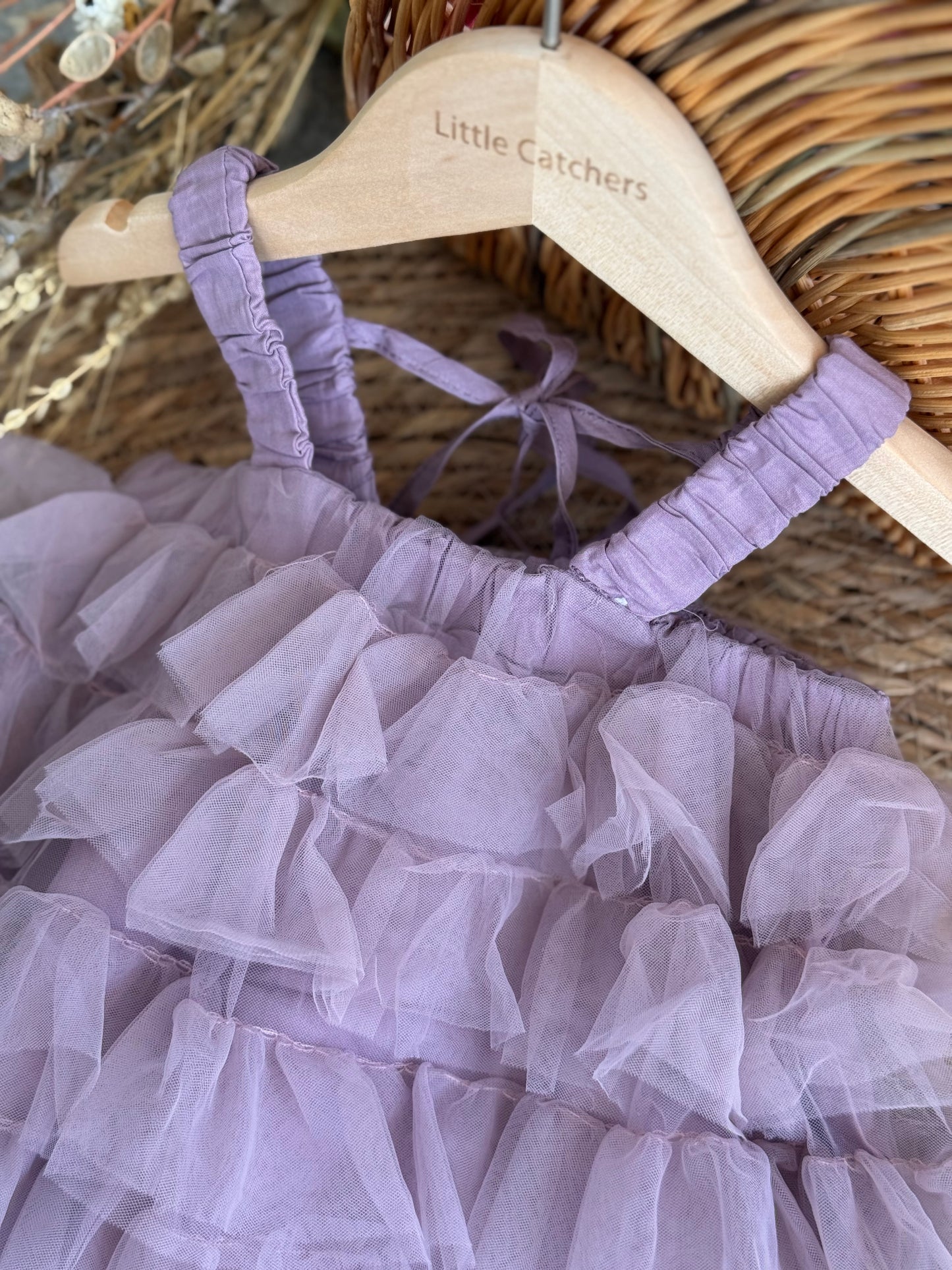 Dream Ruffle Tulle Dress-Lavender