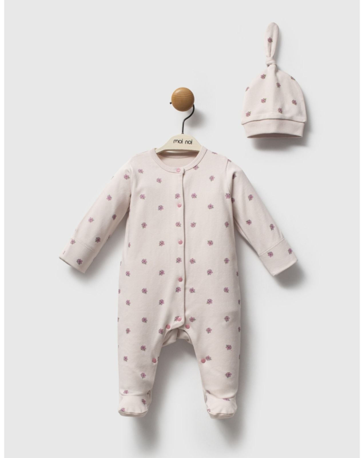 Flowers Overall With Hat -Beige