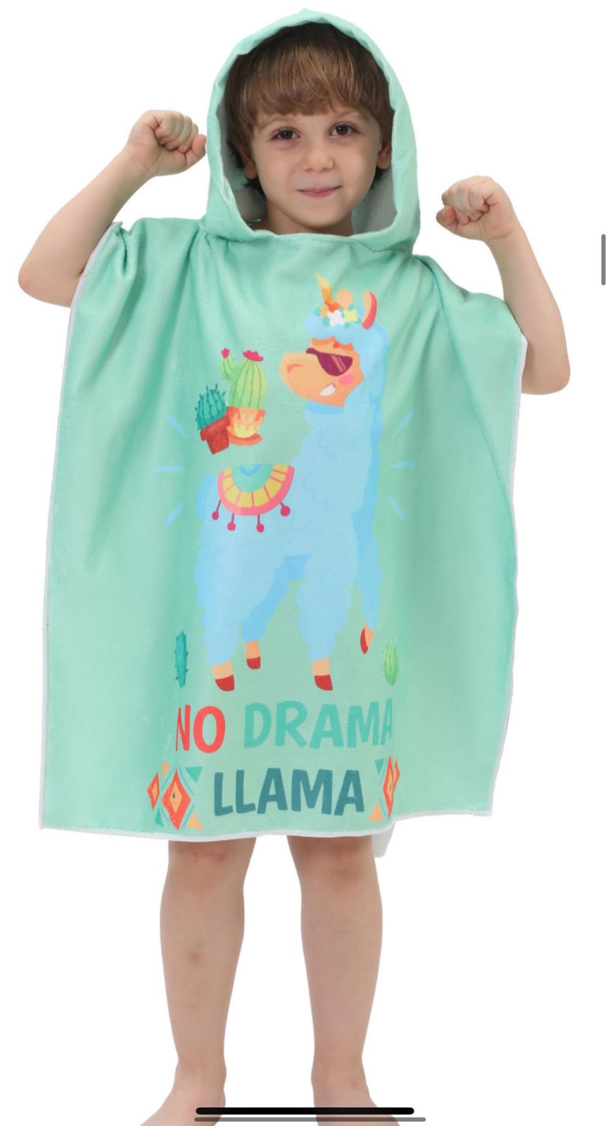 Beach hooded bath towel-lama green