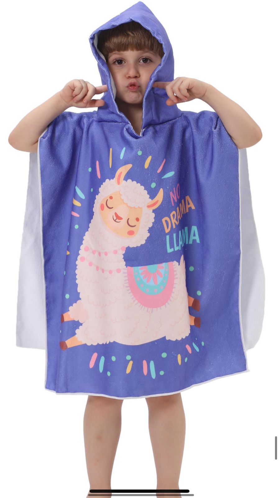 Beach hooded bath towel-Lama purple